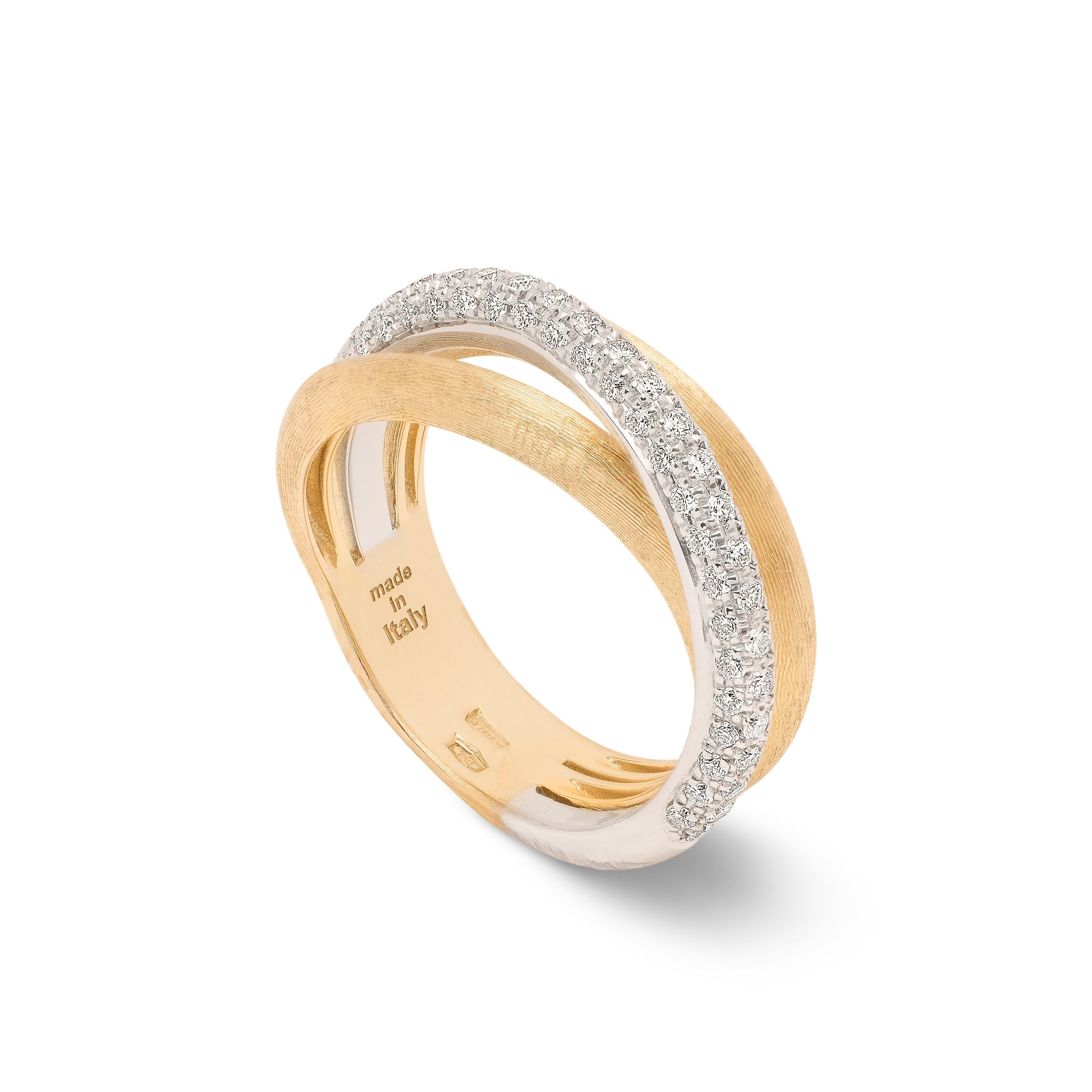 18ct YWG Marco Bicego Jaipur Link Diamond Ring 0.53ct