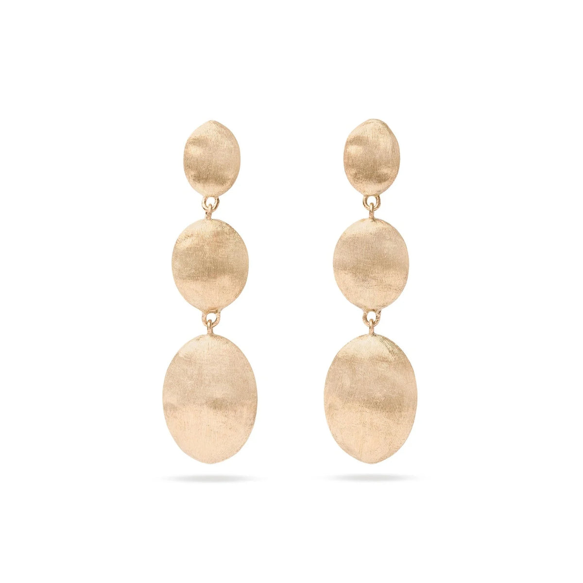 Siviglia 18ct Yellow Gold 3 Bead Drop Earrings