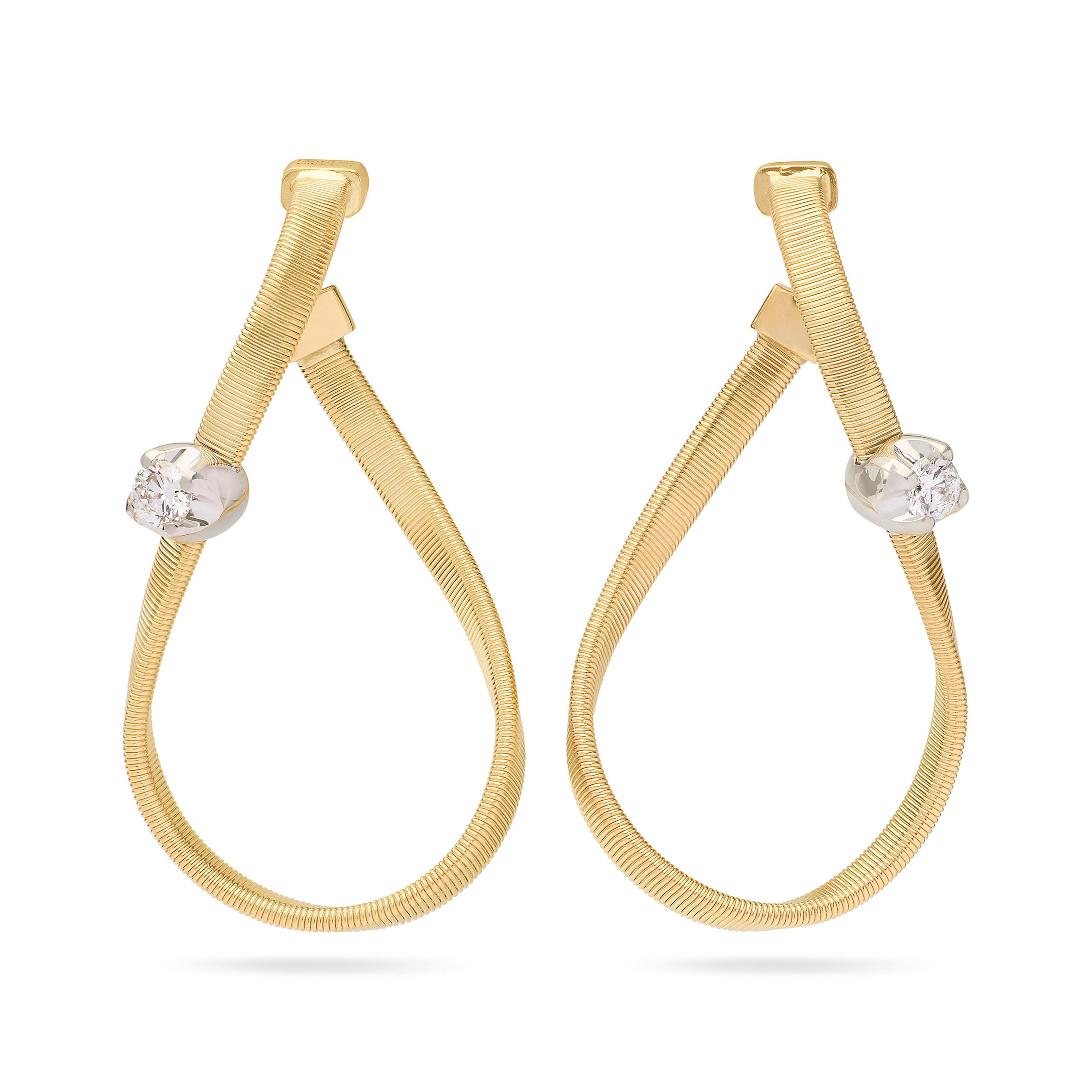 18ct  Yellow Gold Marco Bicego Marrakech Single Diamond Earrings 0.16ct OG404B8YWM5