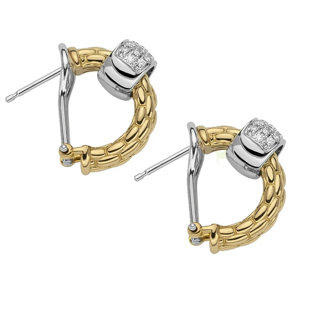 Fope Yellow Gold Solo Diamond Earrings