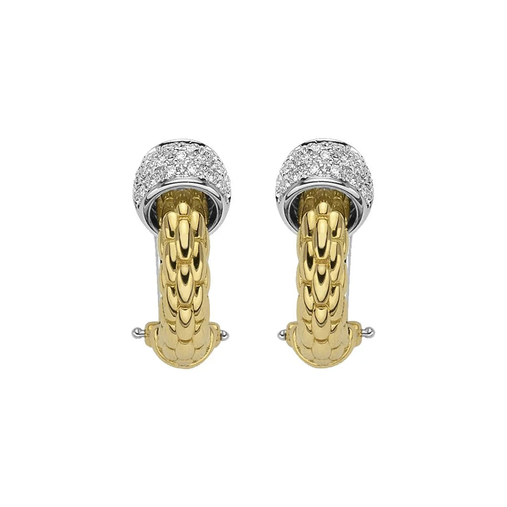 Fope Yellow Gold Solo Diamond Earrings