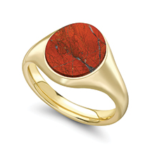 9ct Yellow Gold Oval with Jasper Signet Ring