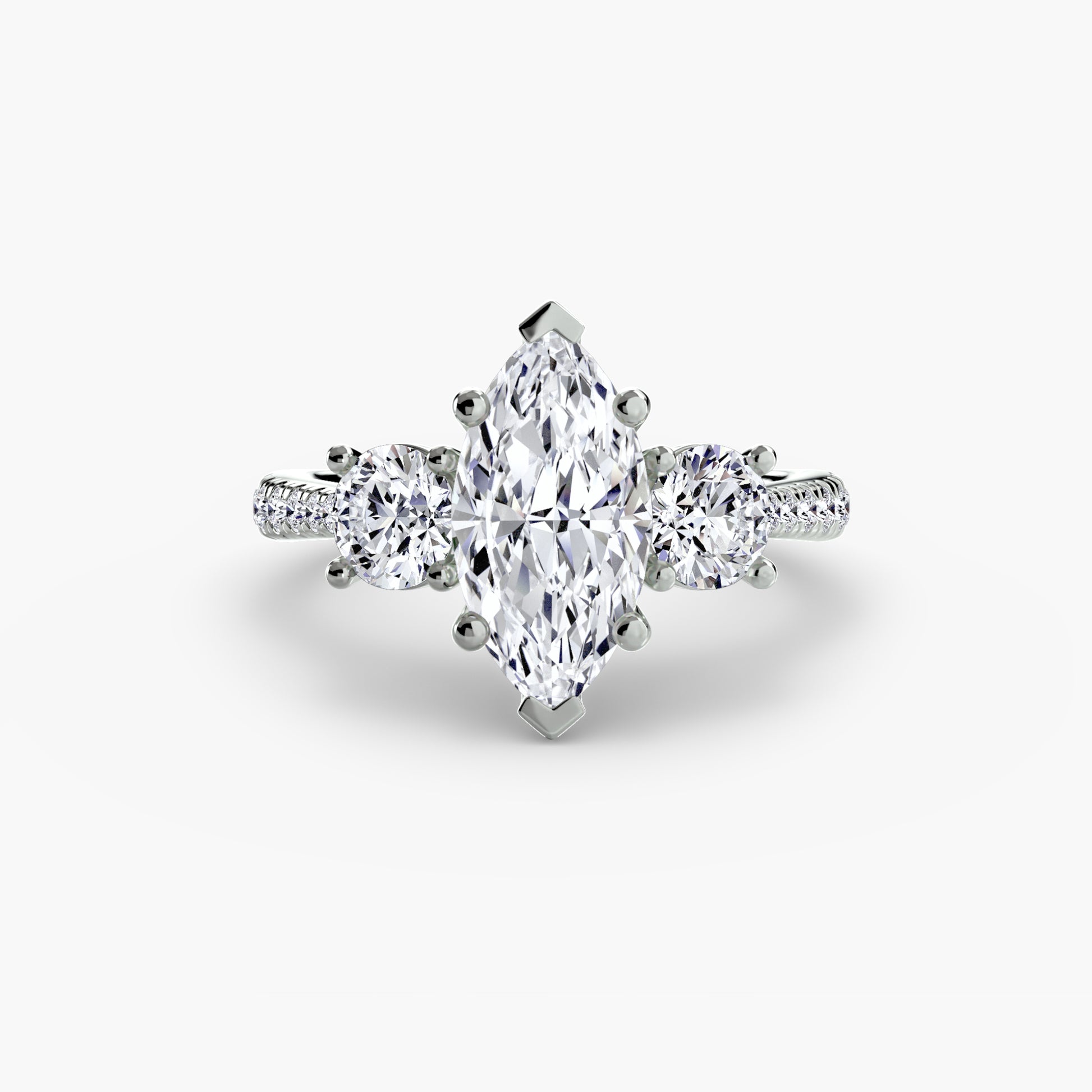 Three-Stone with Pavé Band