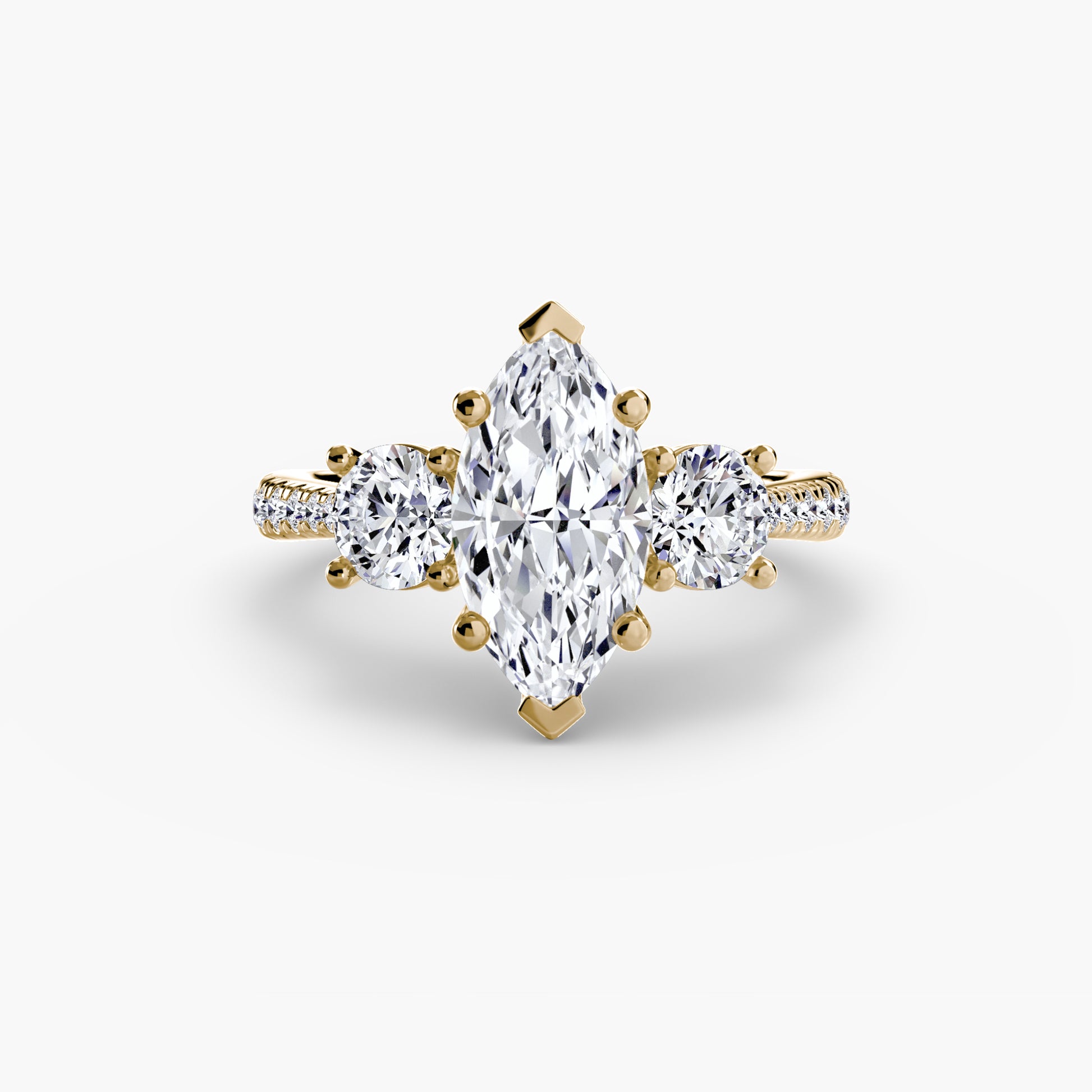Three-Stone with Pavé Band