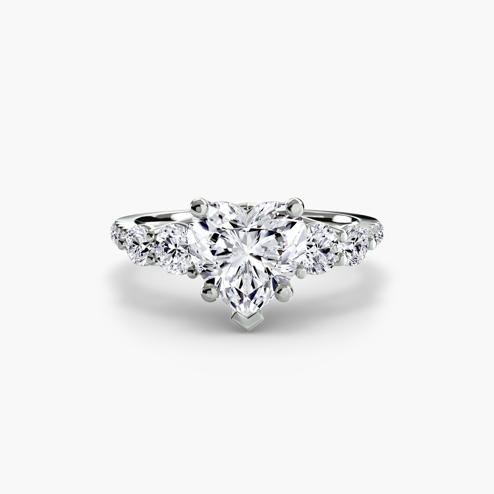Five Stone Ring with Pavé Band