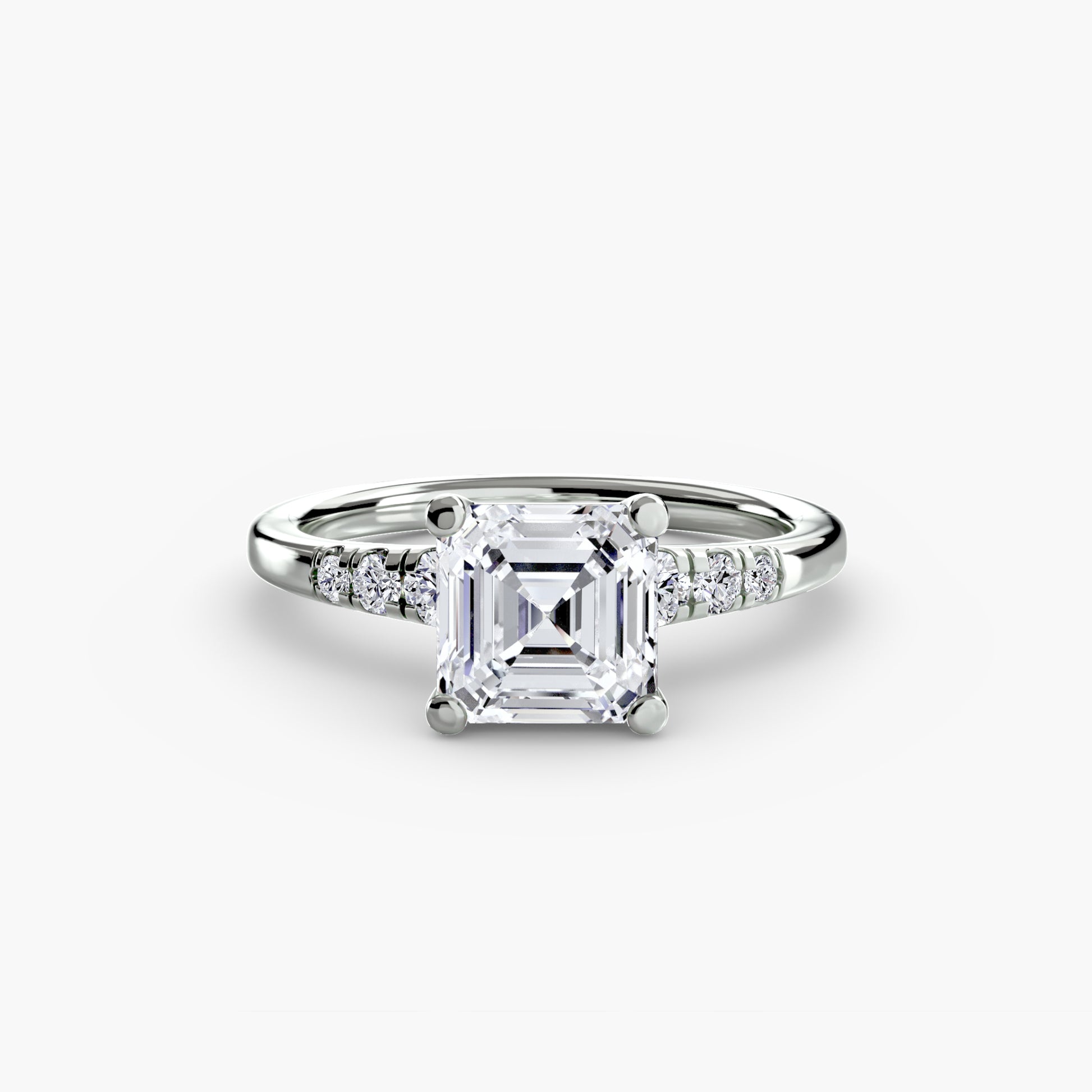 Solitaire with Shoulder Accents
