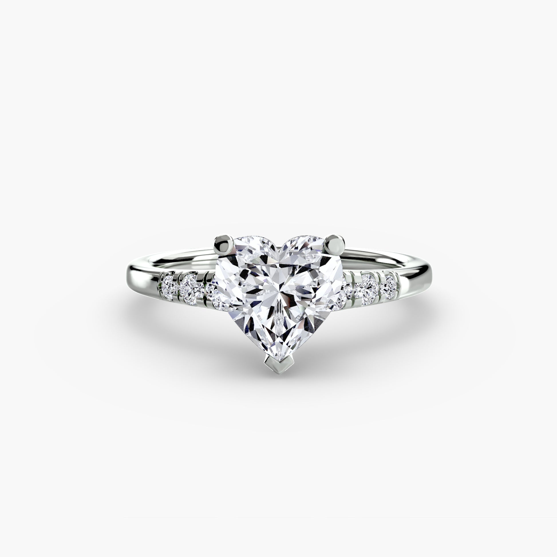 Solitaire with Shoulder Accents