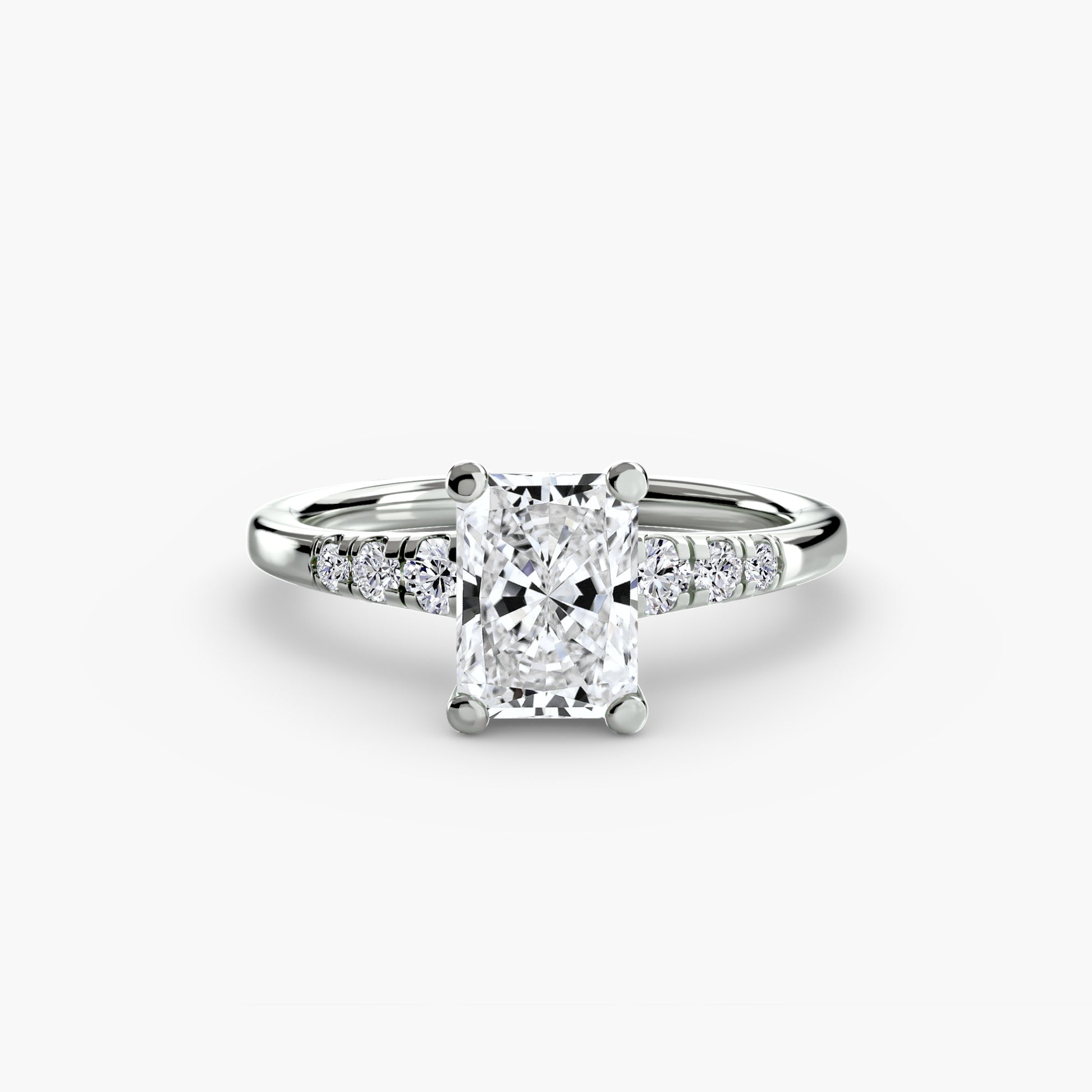 Solitaire with Shoulder Accents
