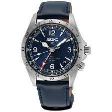 Gents Seiko Prospex Alpinist GMT Automatic 3 Days Steel Blue Dial Blue Strap SPB277J1