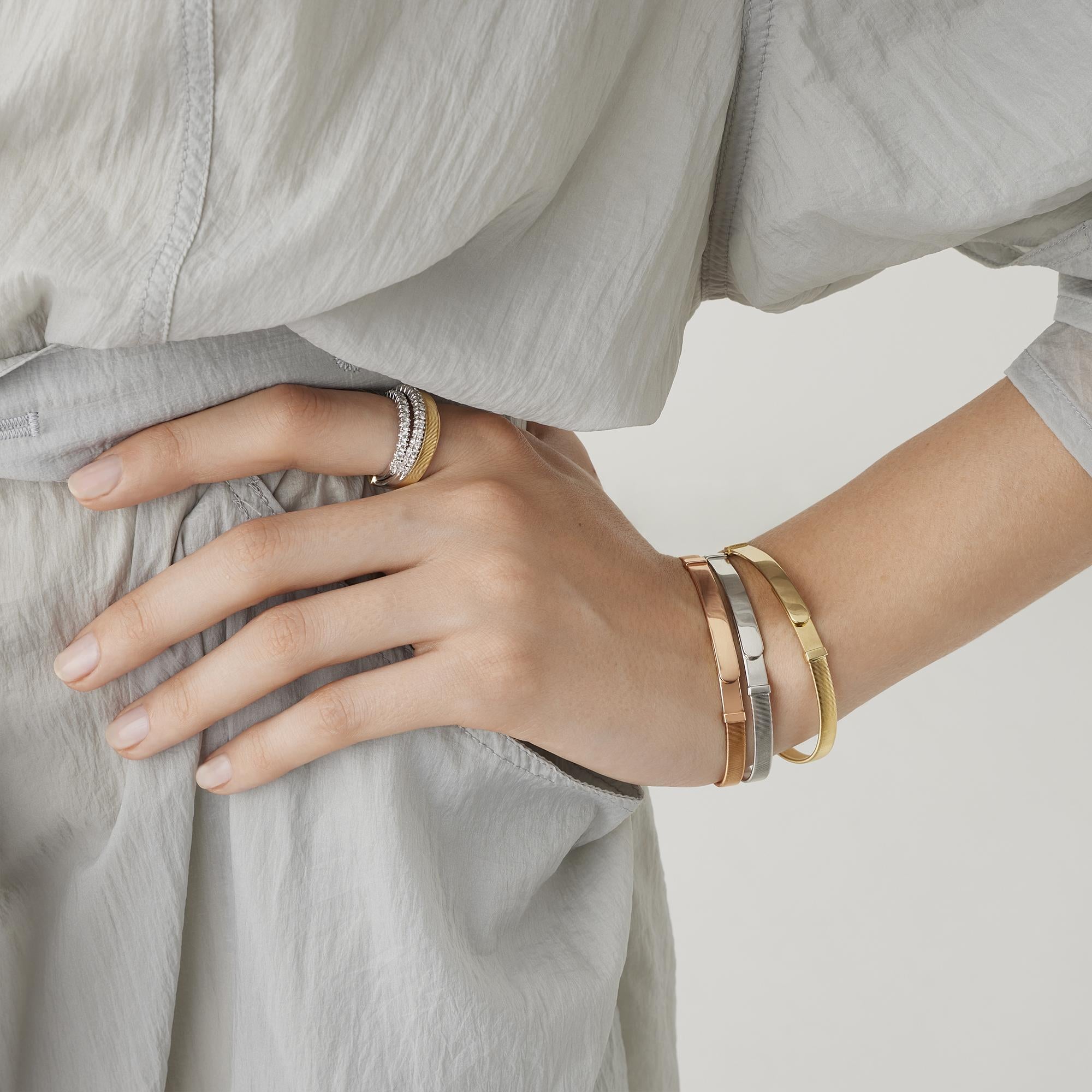 Masai 18ct White Gold Large Bangle