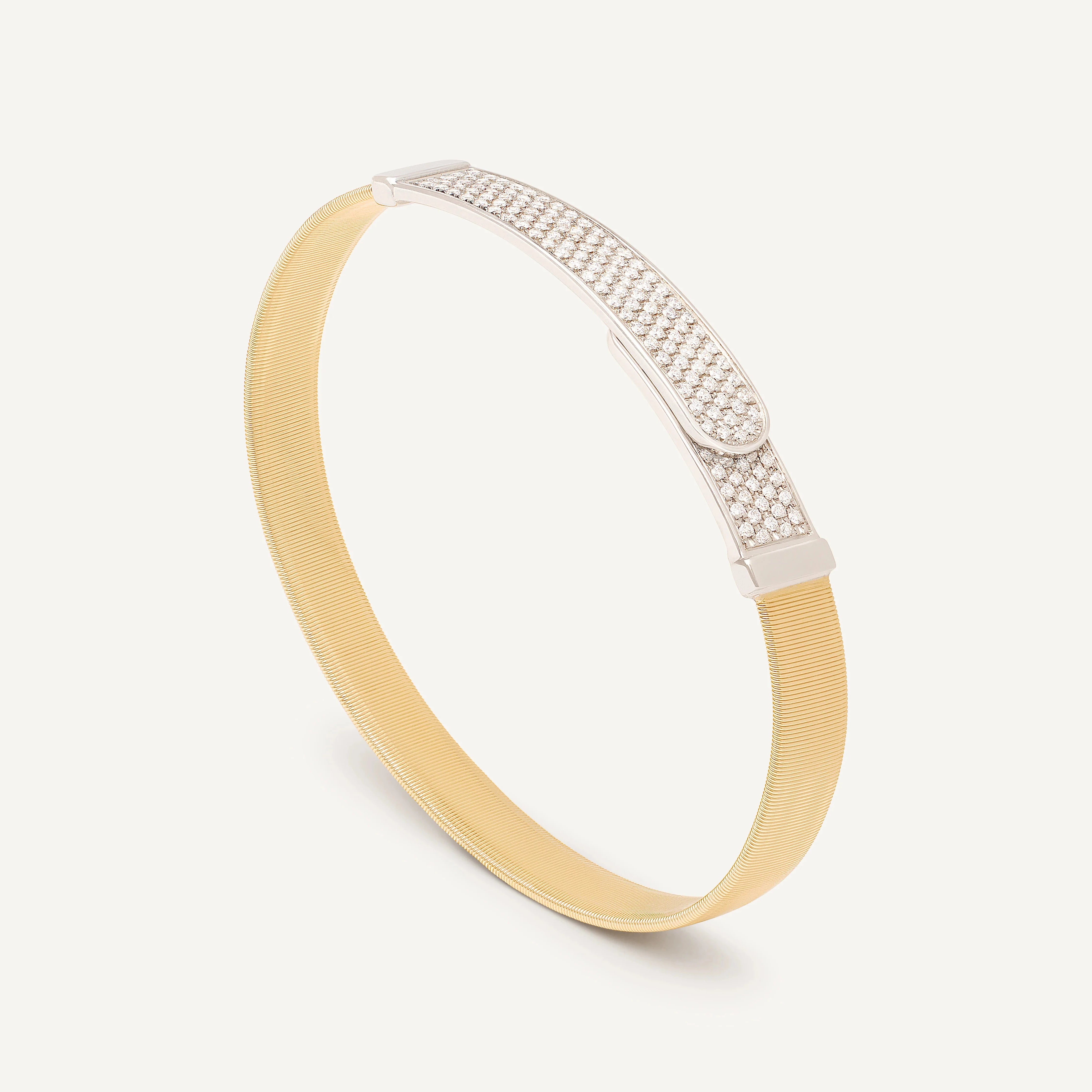 Masai 18ct Yellow Gold Diamond Pave Bangle 0.85ct