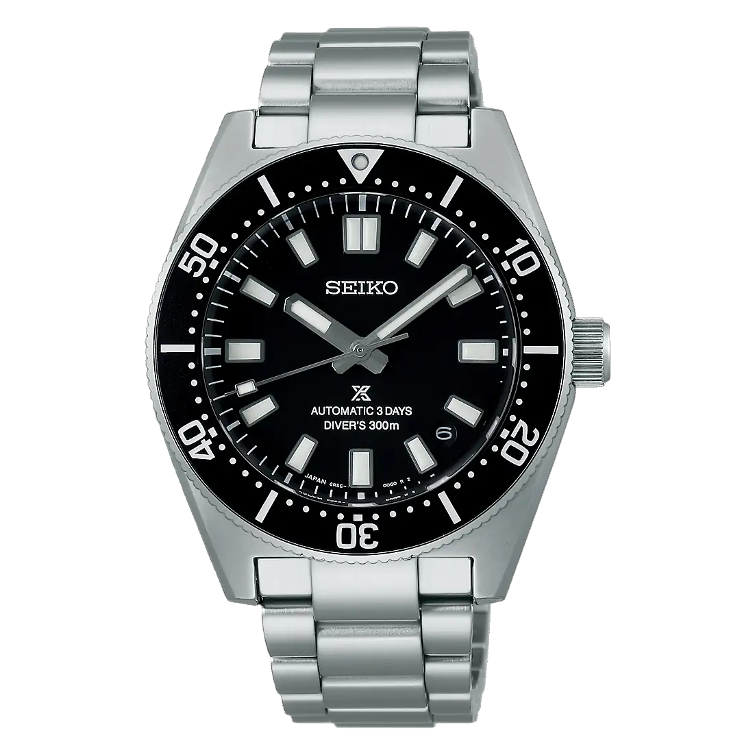 Gents Seiko Prospex 1965 Heritage Auto 40mm Divers 3 Day 300m Steel Bracelet Black Dial