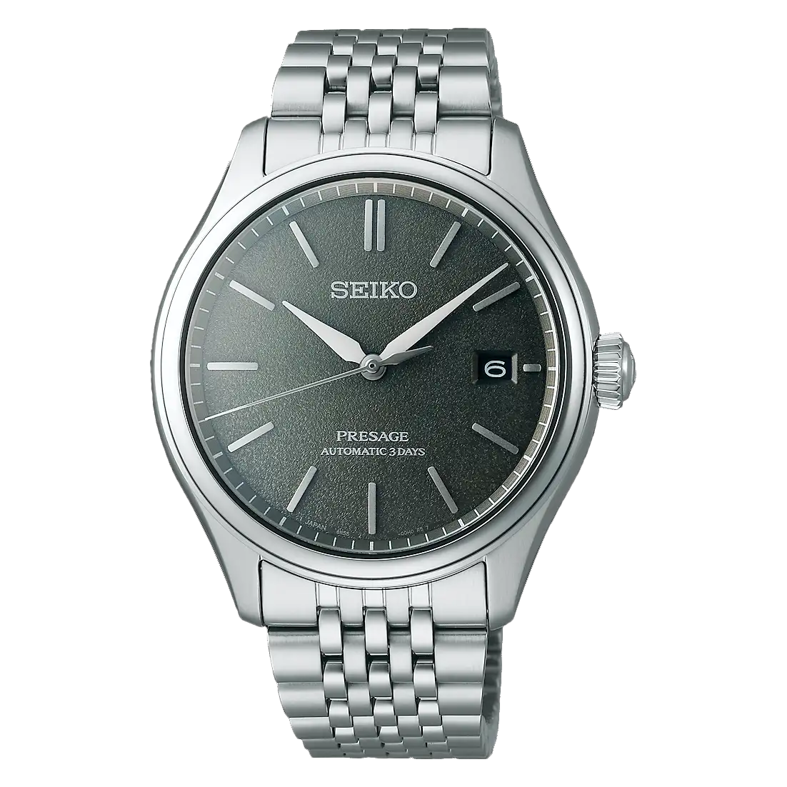 Gents Seiko Presage Auto 3 Days Sensaicha Dark Green Dial Steel Bracelet