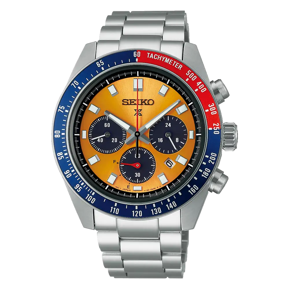 Gents Seiko Prospex Pogue Recreation Solar Chronograph Orange Dial