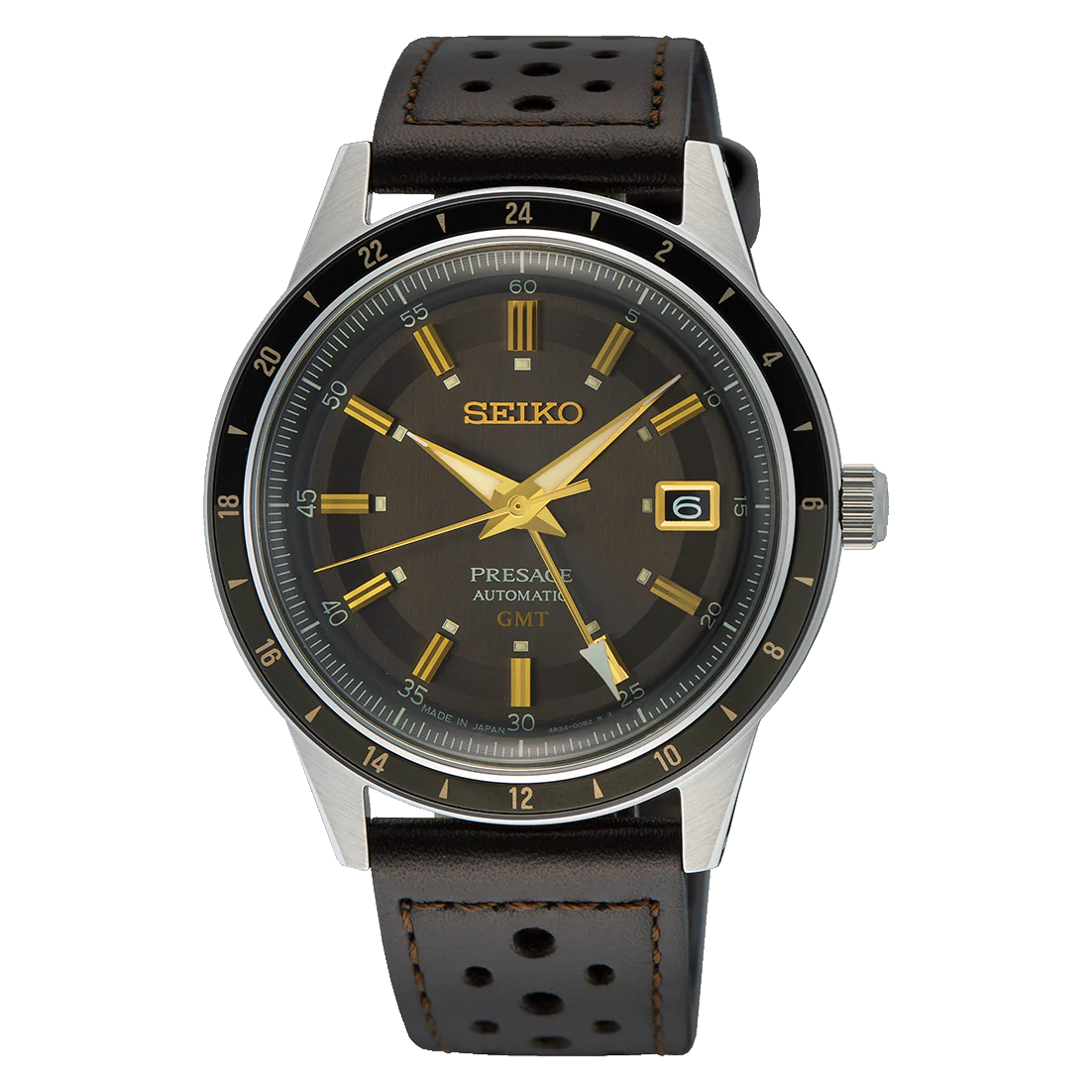 Gents Seiko Presage Fume Syle 60s Road Trip GMT