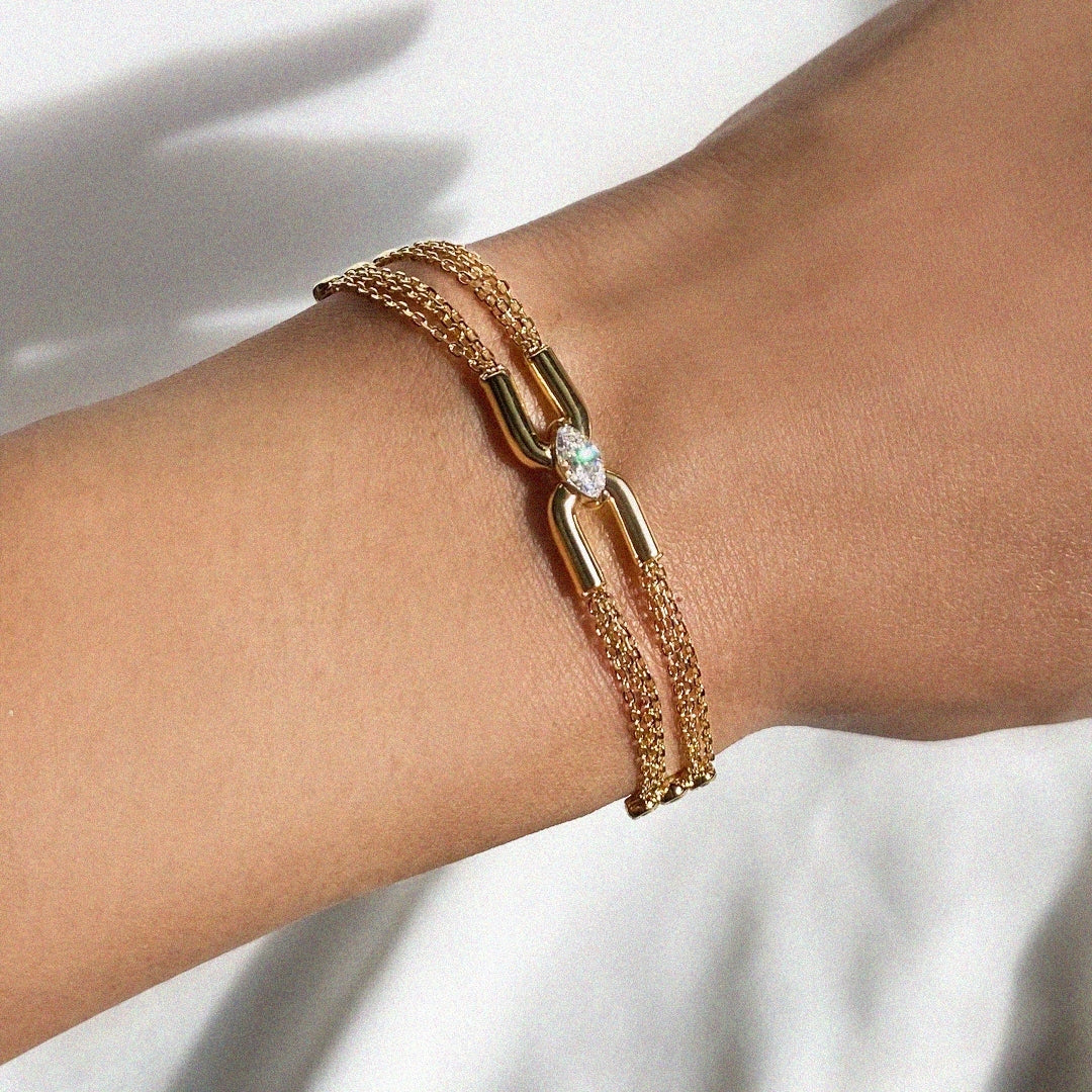 Carat London 18ct YG Vermeil Stevie Bracelet CB925Y-STEV