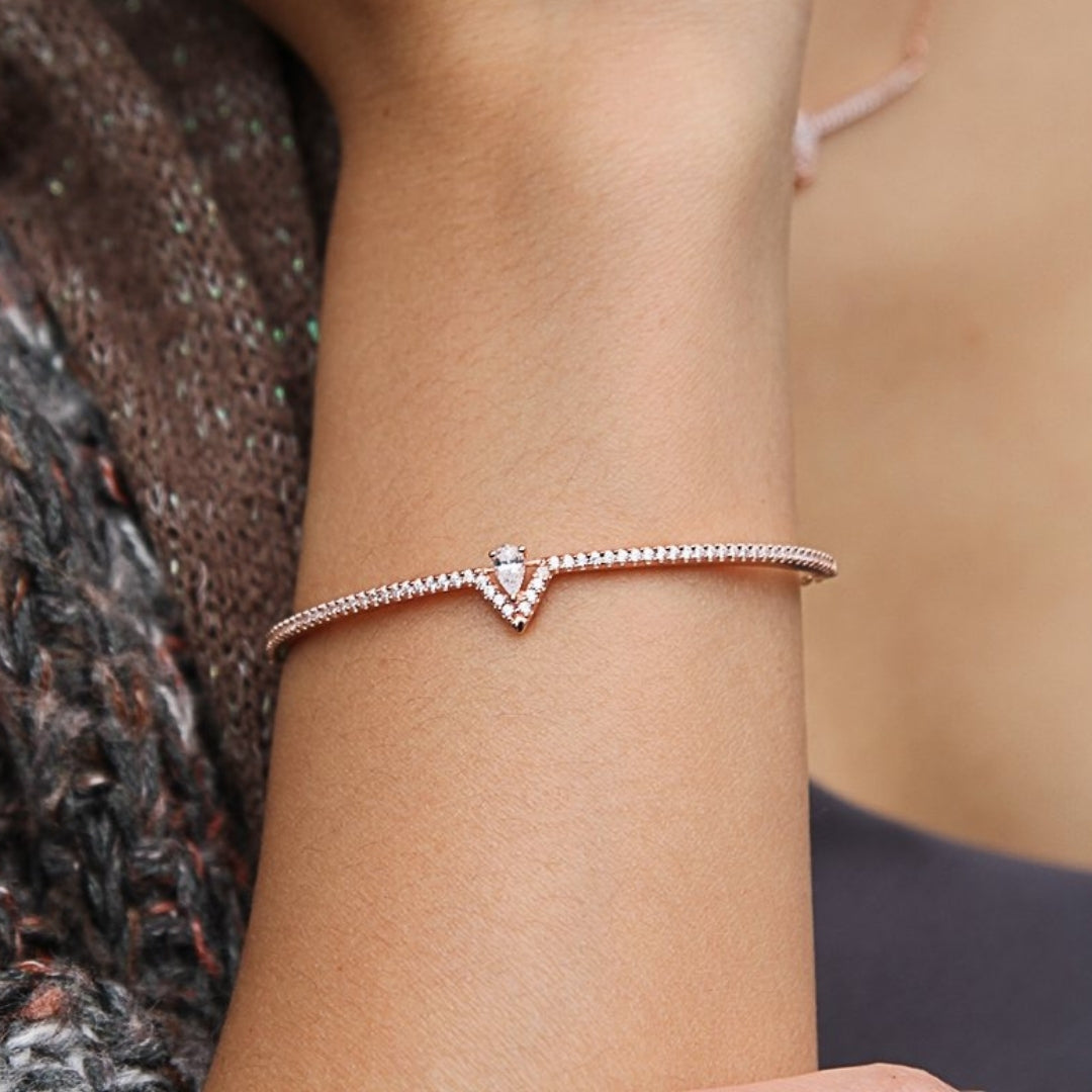 Carat London Silver Rose Gold Plated Victoria Bracelet