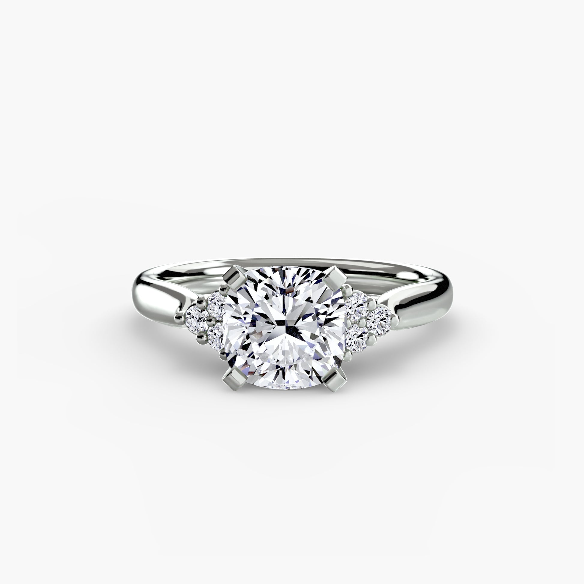 Solitaire with Cluster Shoulders 2