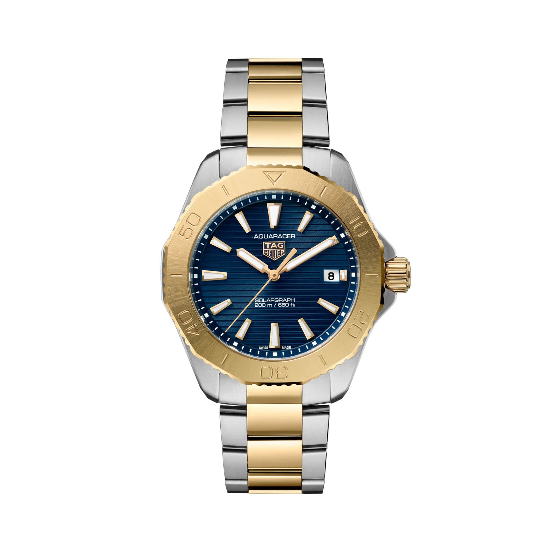 Gents Tag Heuer Aquaracer Qtz 40mm Steel & YG PVD Bracelet Blue Dial