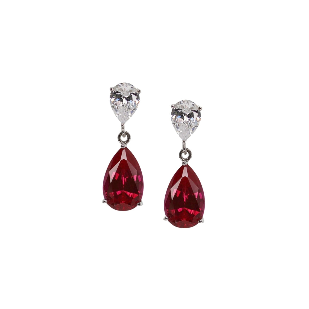 9ct WG Carat London Arabella Drop Earrings Red CE9KW-ARAB-RU
