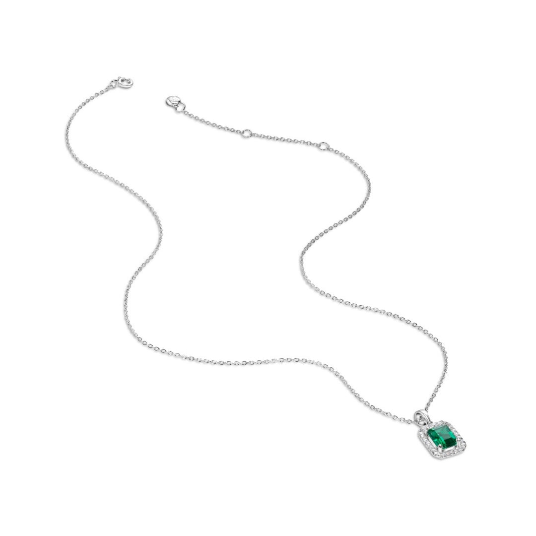 Silver Carat London Eton Pendant Green CN925W-ETON-GR