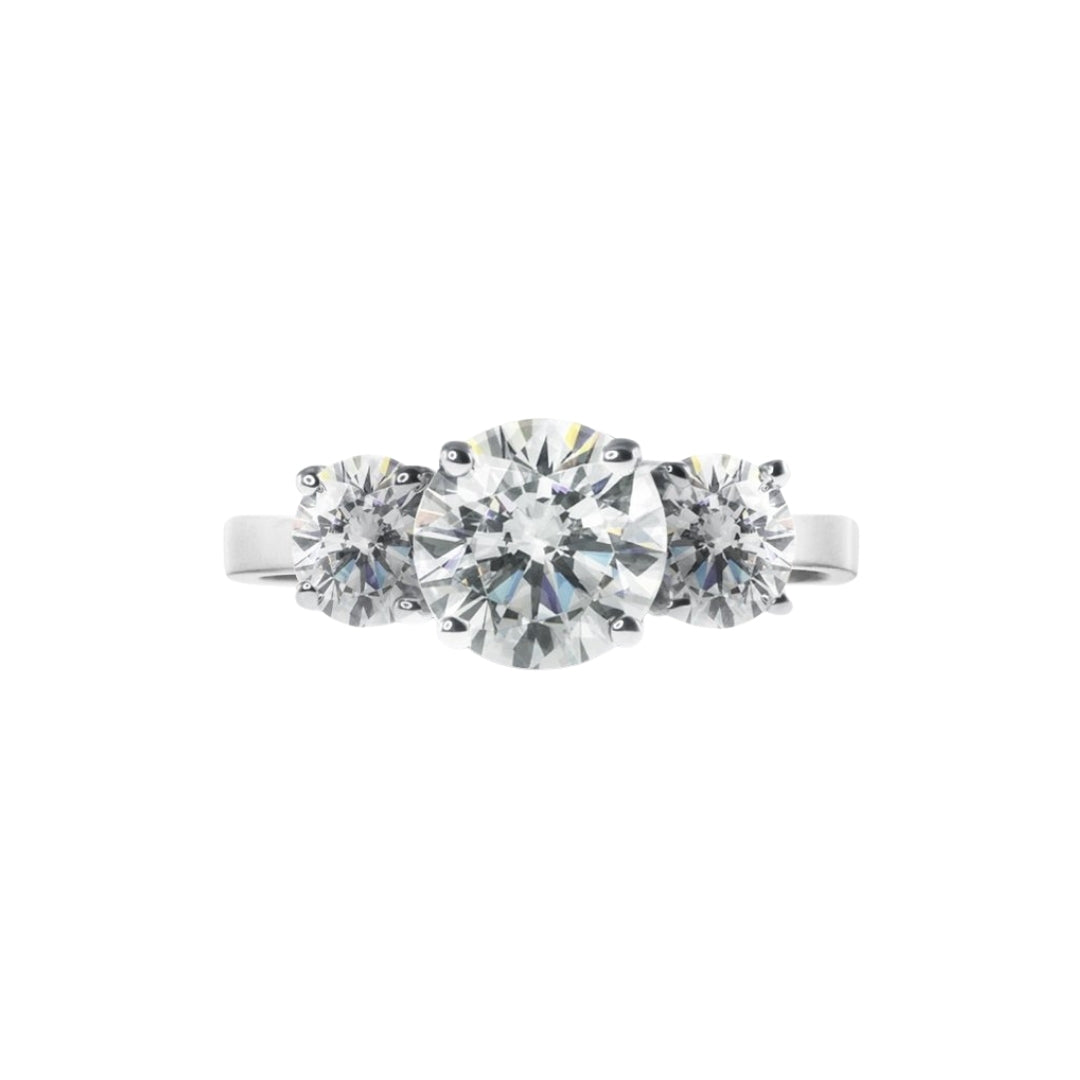 9CT WHITE GOLD CARAT FINE TRILOGY RING