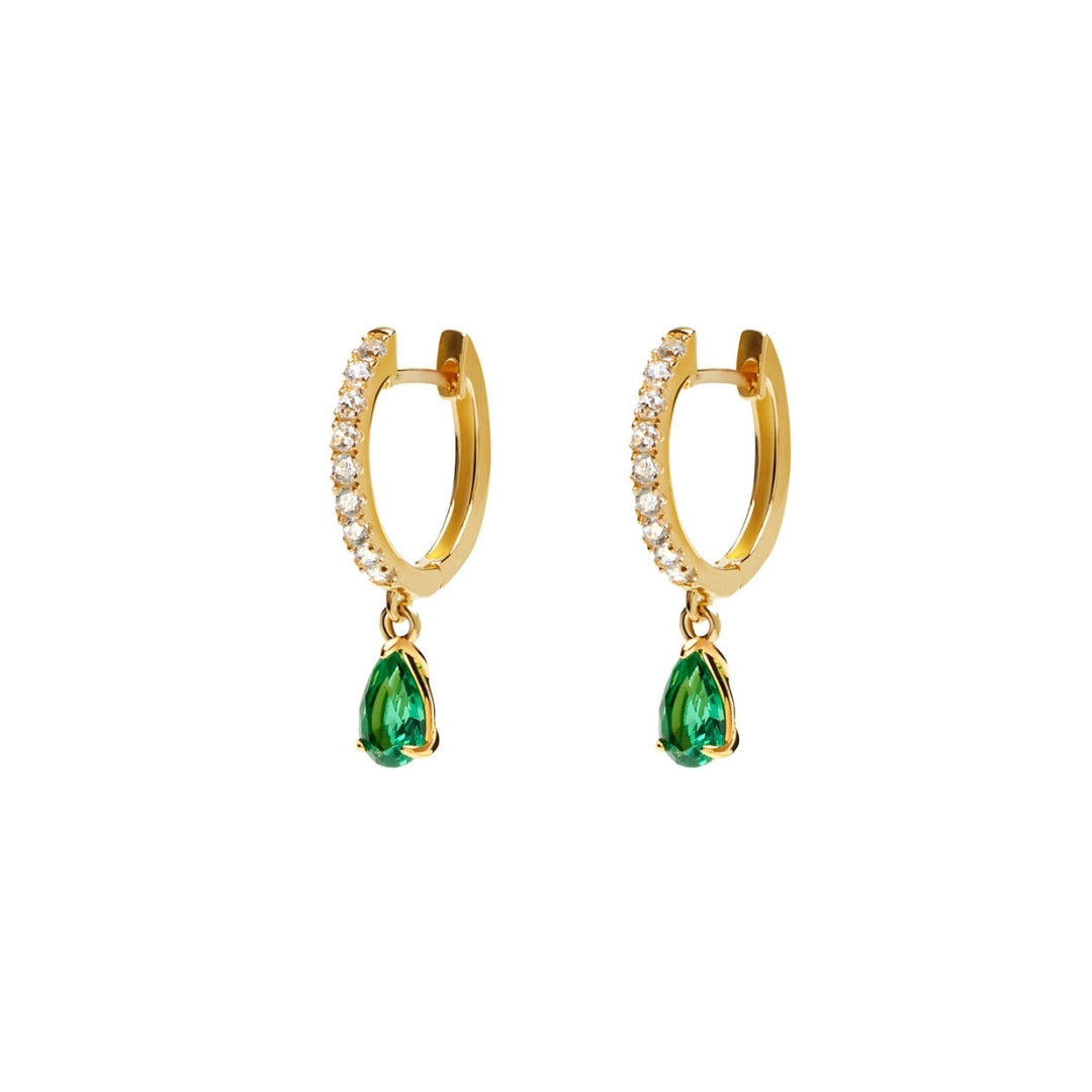 Leni Hoop Emerald Gold Vermeil