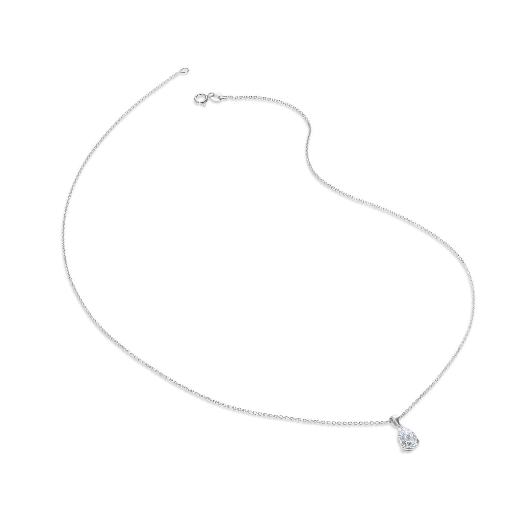 9CT WG CARAT PEAR PENDANT ON CHAIN 5533