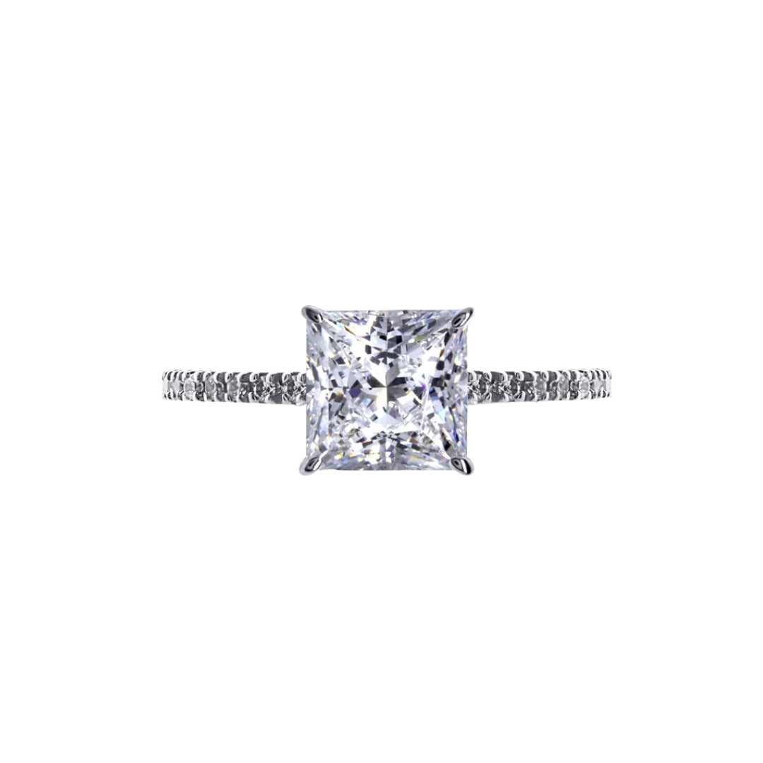 9CT WHITE GOLD CARAT PCUT SOLITAIRE RING