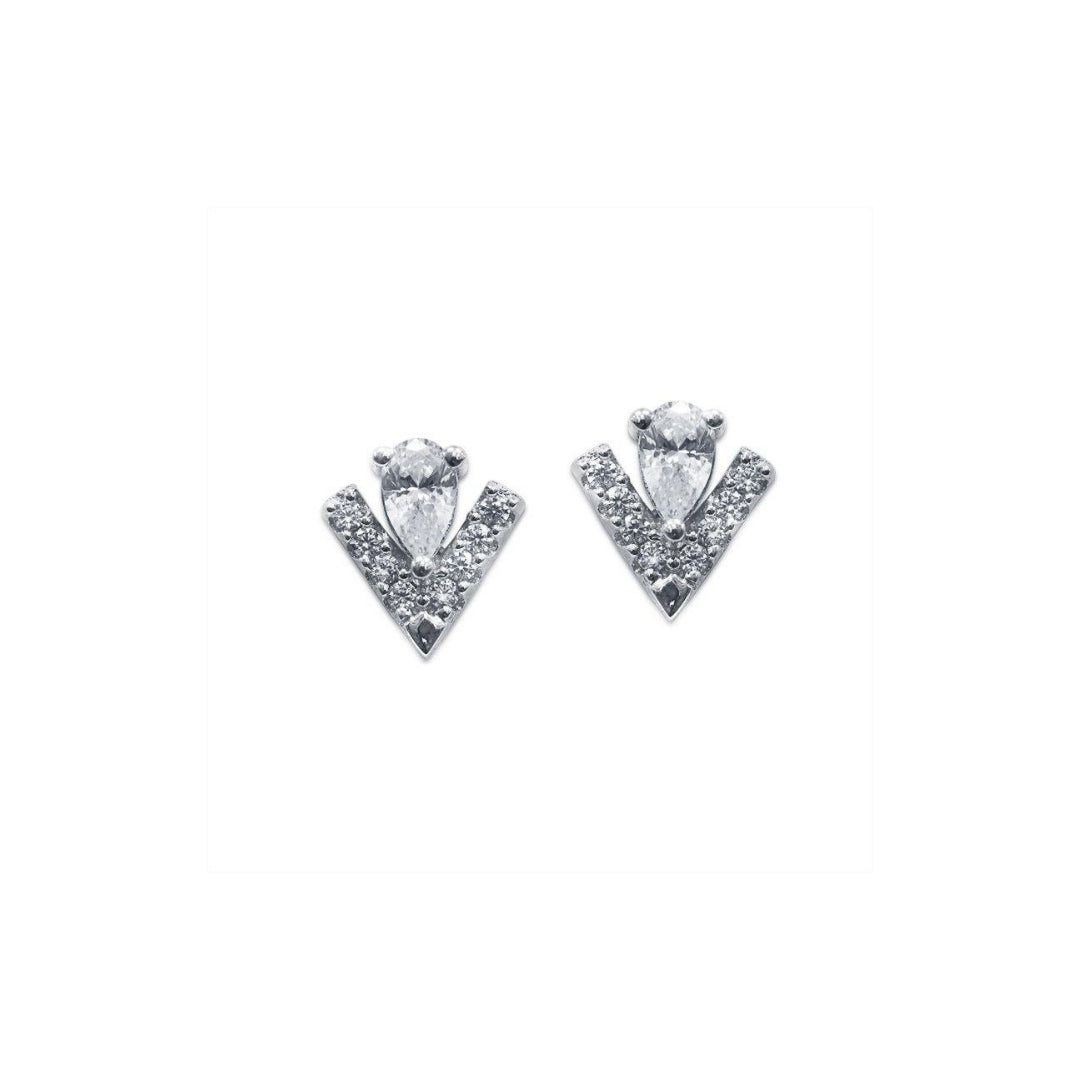 Silver Carat London Victoria Stud Earrings CE925W-VICT