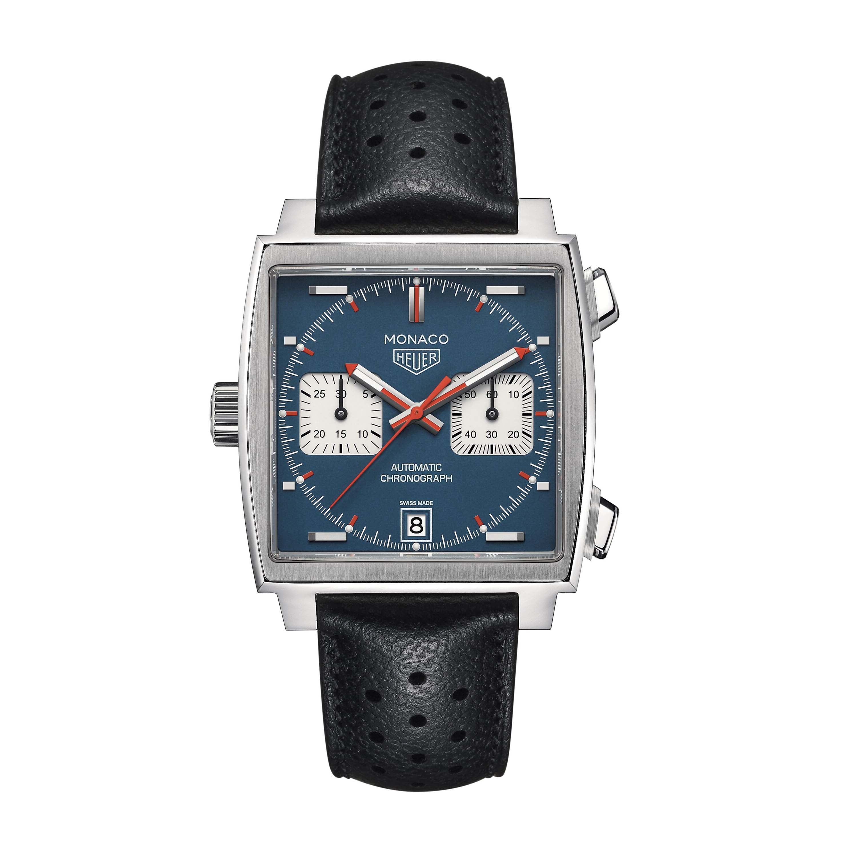 Gents Tag Heuer 39mm Special Edition Monaco McQueen Calibre 11 Left Handed Chrono Steel Case Blue Dial