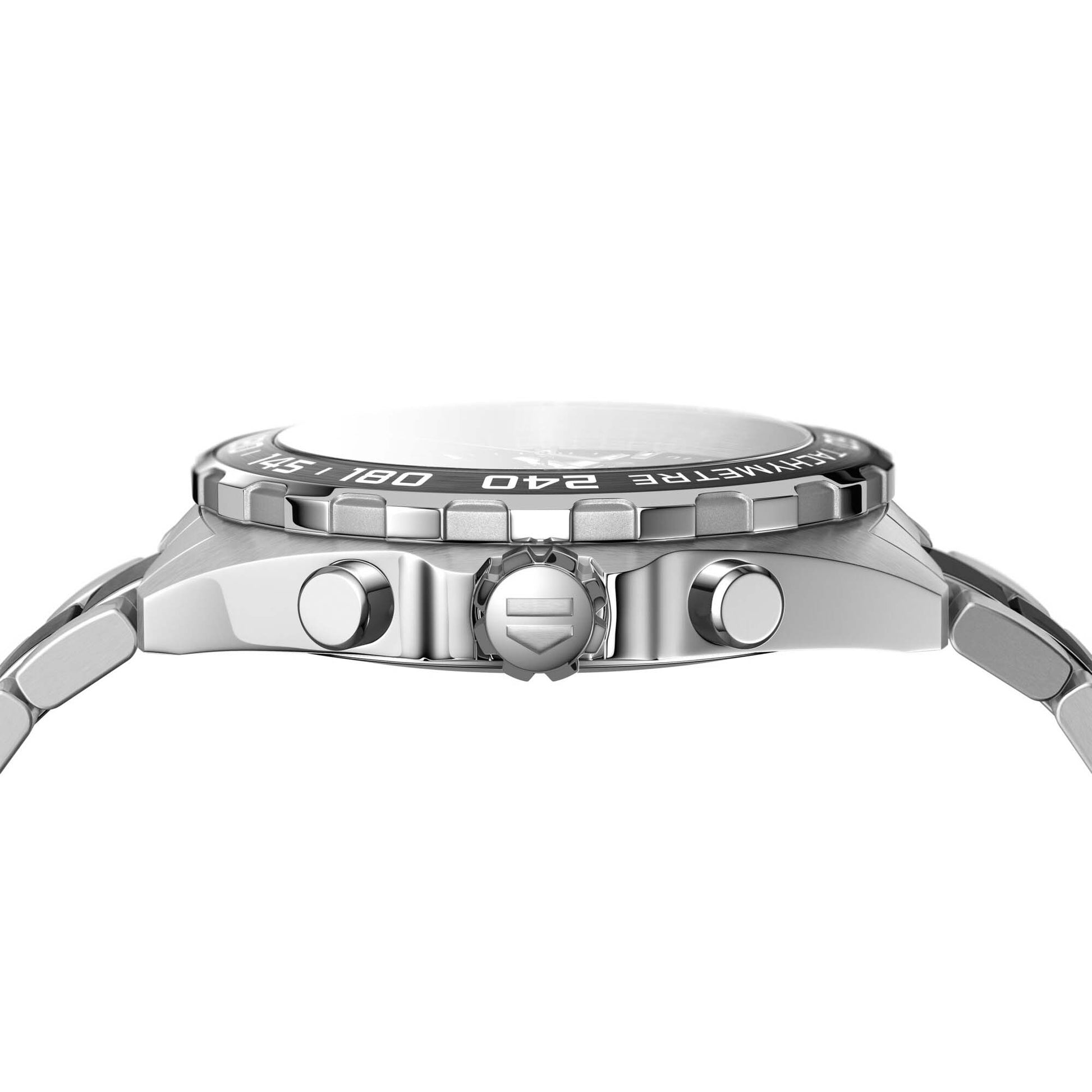 Gents Tag Heuer Formula 1 Quartz Chronograph Steel and Ceramic Bracelet Grey Dial Date 43mm