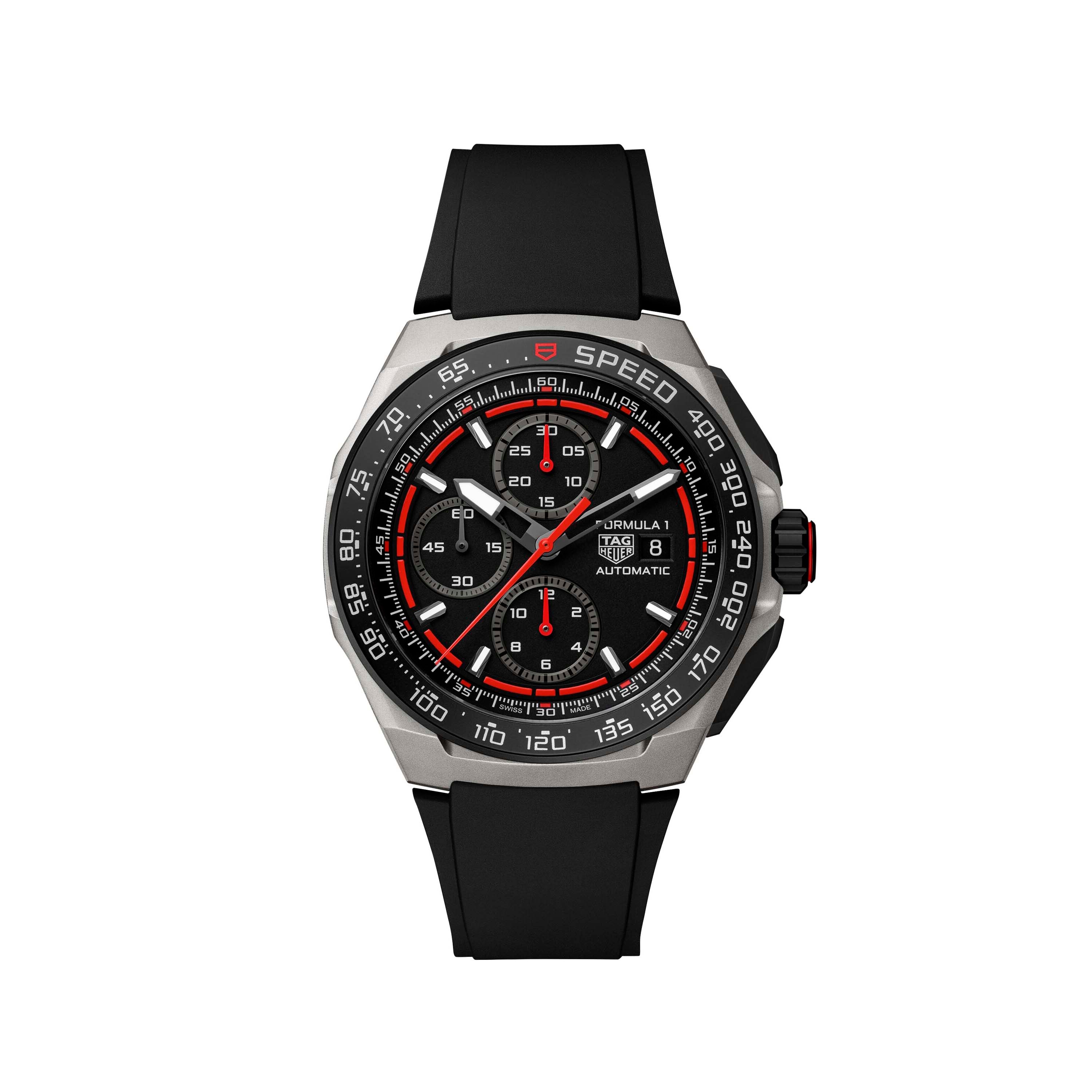 Gents Tag Heuer F1 Chrono Auto 44mm Titanium on Black Strap