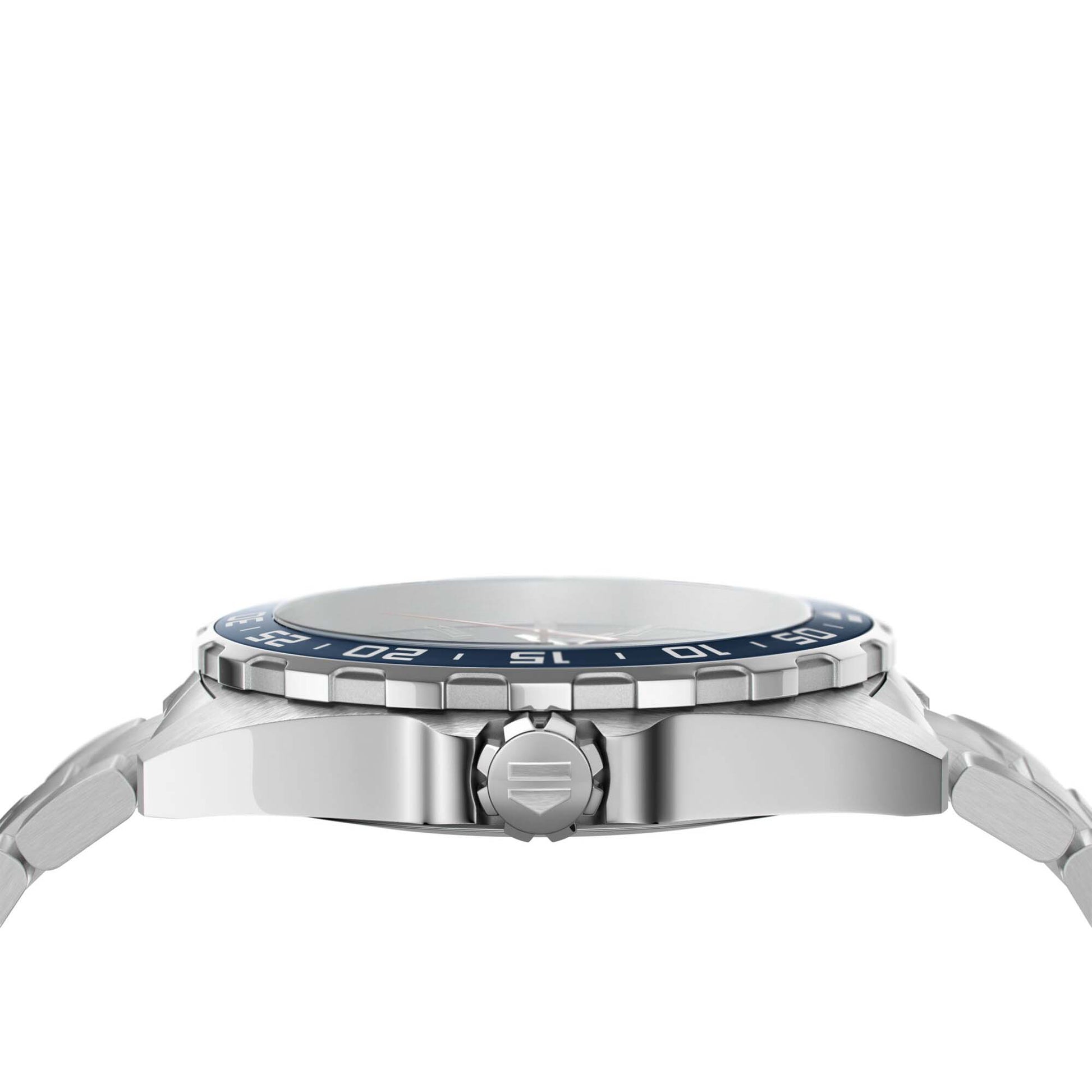 Gents Tag Heuer Formula 1 Quartz Steel Bracelet Blue Dial and Bezel Date 200m 43mm