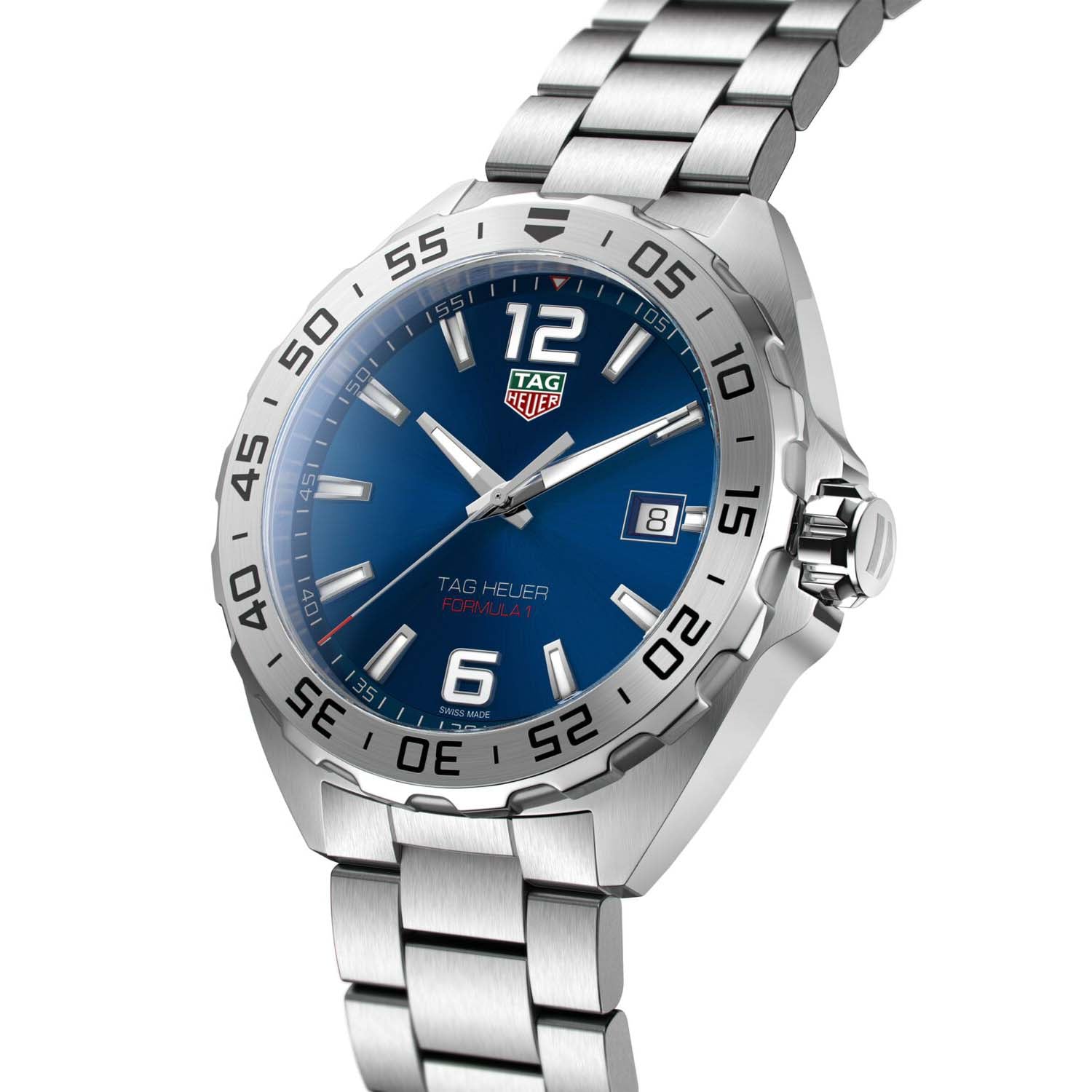 Gents Tag Heuer Formula 1 41mm Steel Bracelet Blue Dial Date 41mm