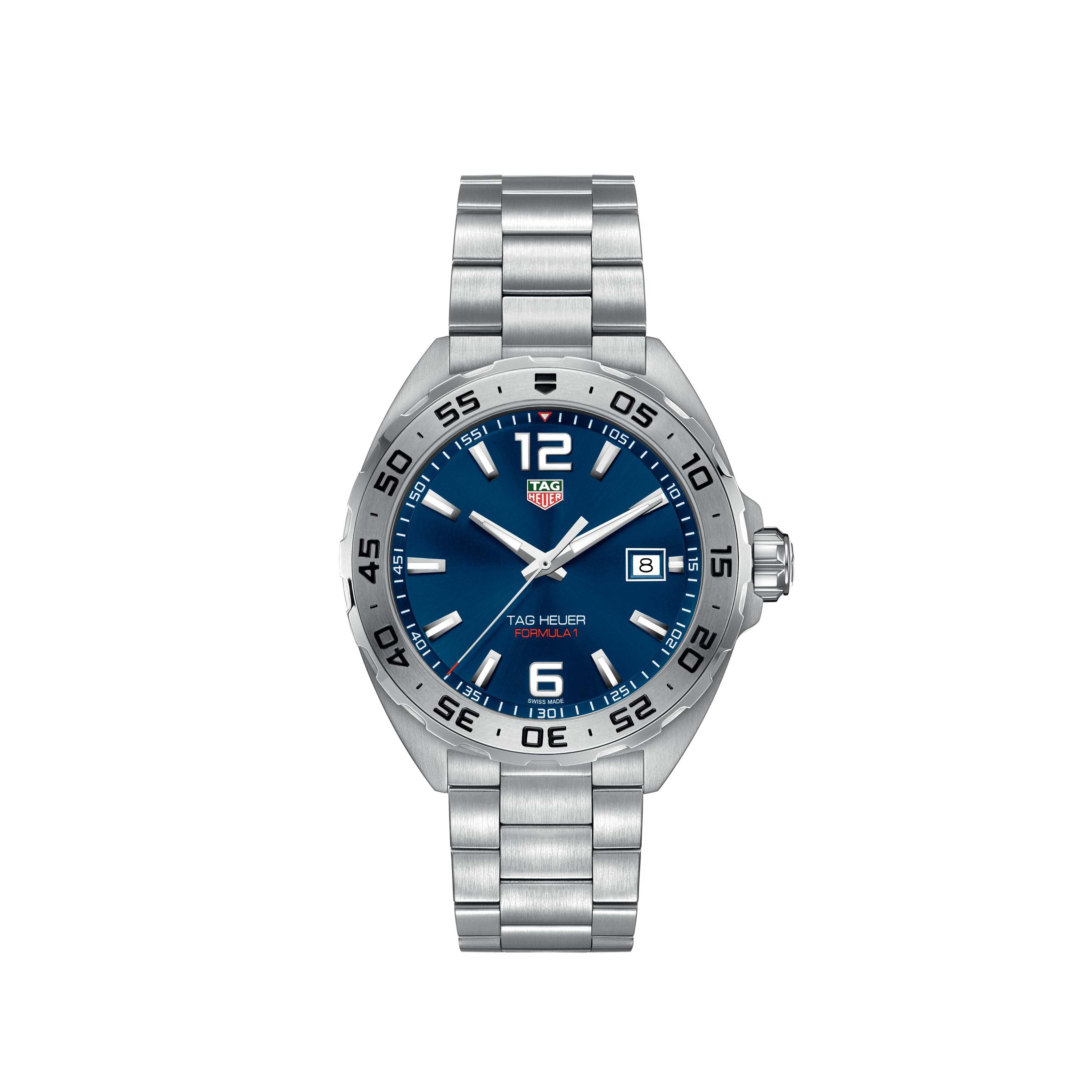 Gents Tag Heuer Formula 1 41mm Steel Bracelet Blue Dial Date 41mm