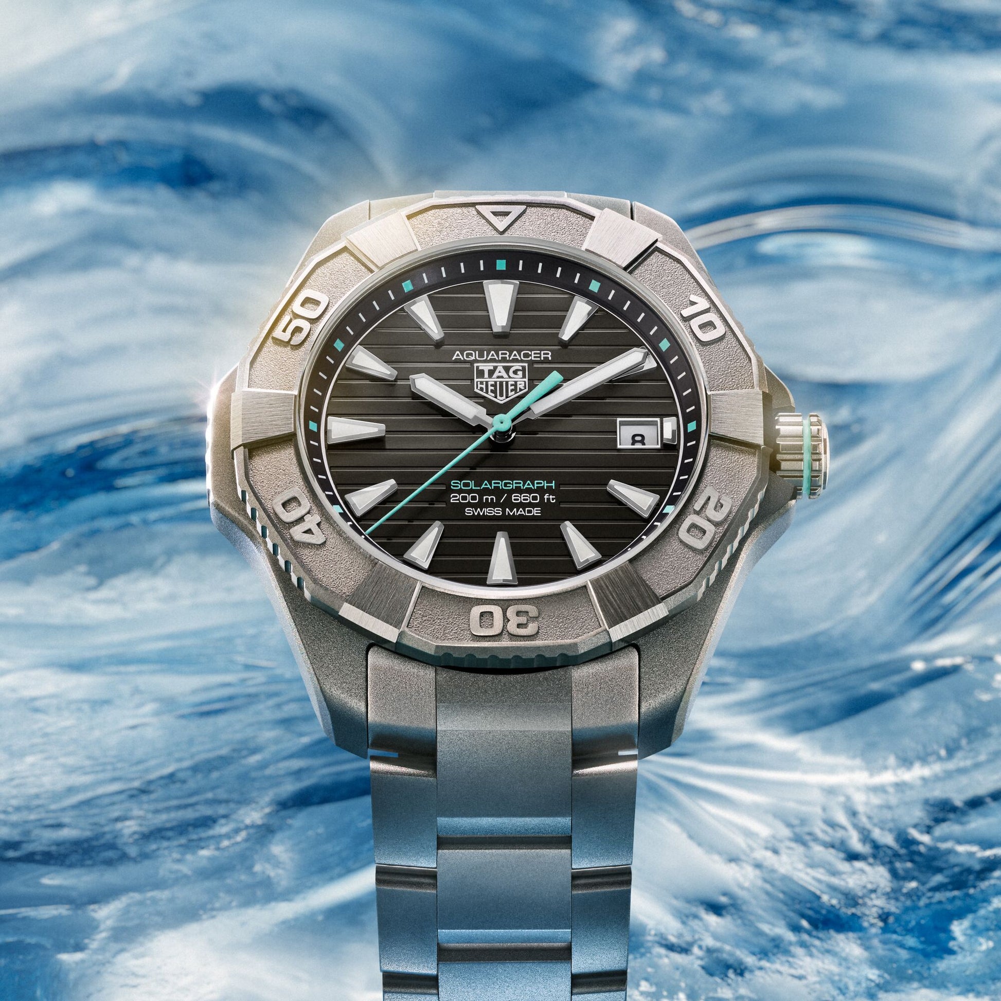 Gents Tag Heuer Aquaracer Professional 200 Solargraph 40mm Titanium Black Dial WBP1184.BF0008