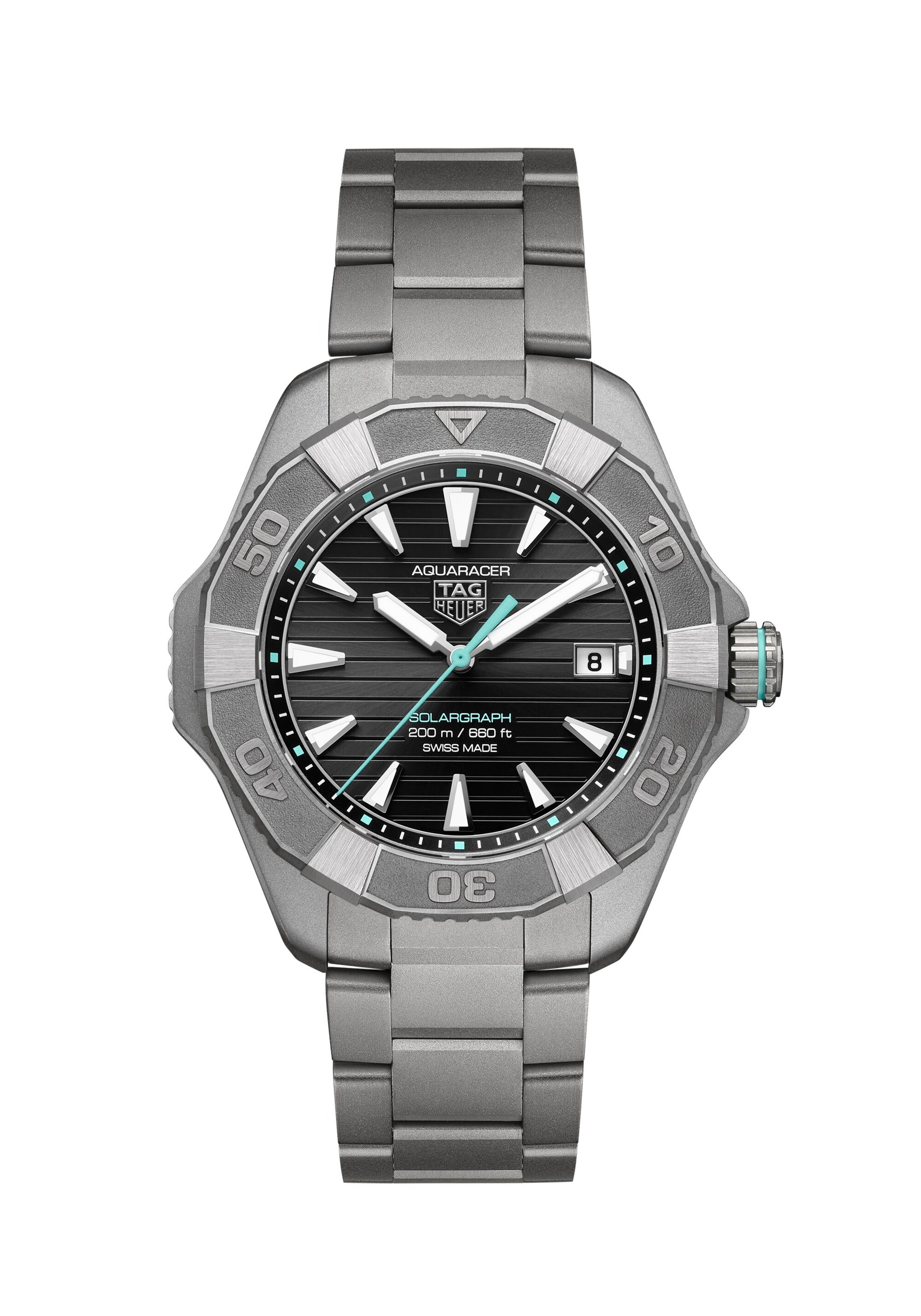 Gents Tag Heuer Aquaracer Professional 200 Solargraph 40mm Titanium Black Dial WBP1184.BF0008