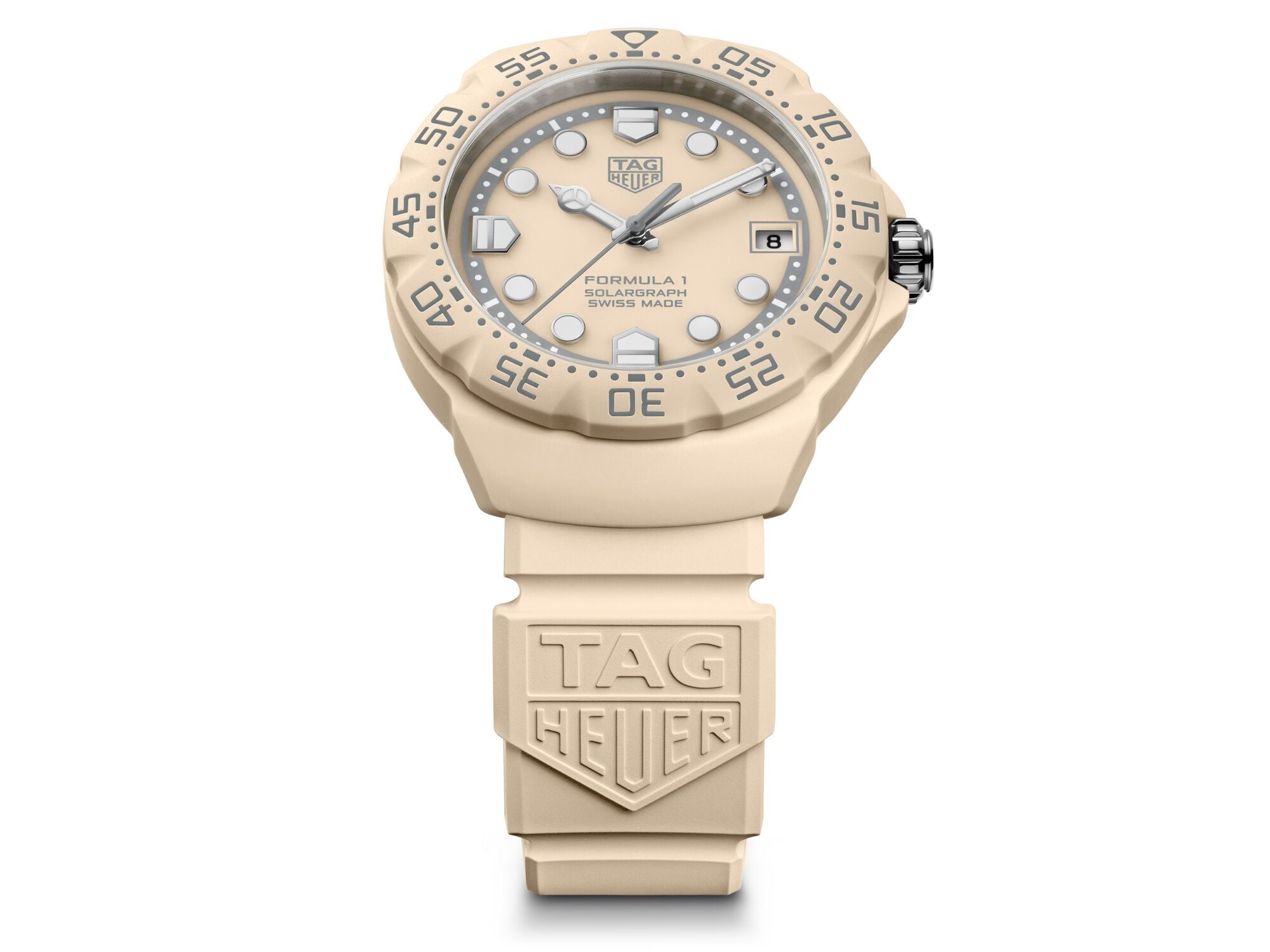 Tag Heuer Formula 1 Solargraph 38mm Beige Dial Beige Rubber Strap WBY1164.FT8114