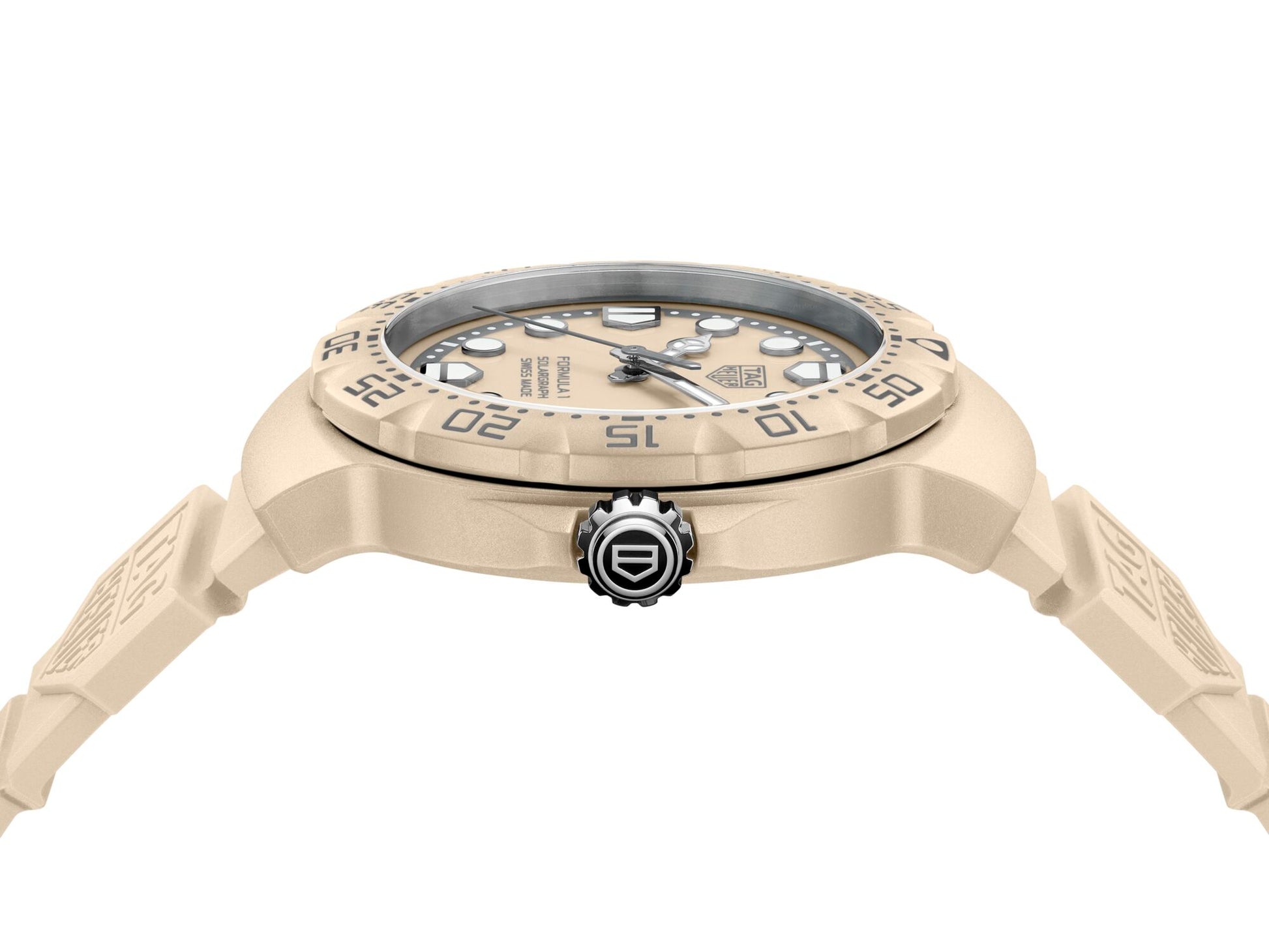 Tag Heuer Formula 1 Solargraph 38mm Beige Dial Beige Rubber Strap WBY1164.FT8114