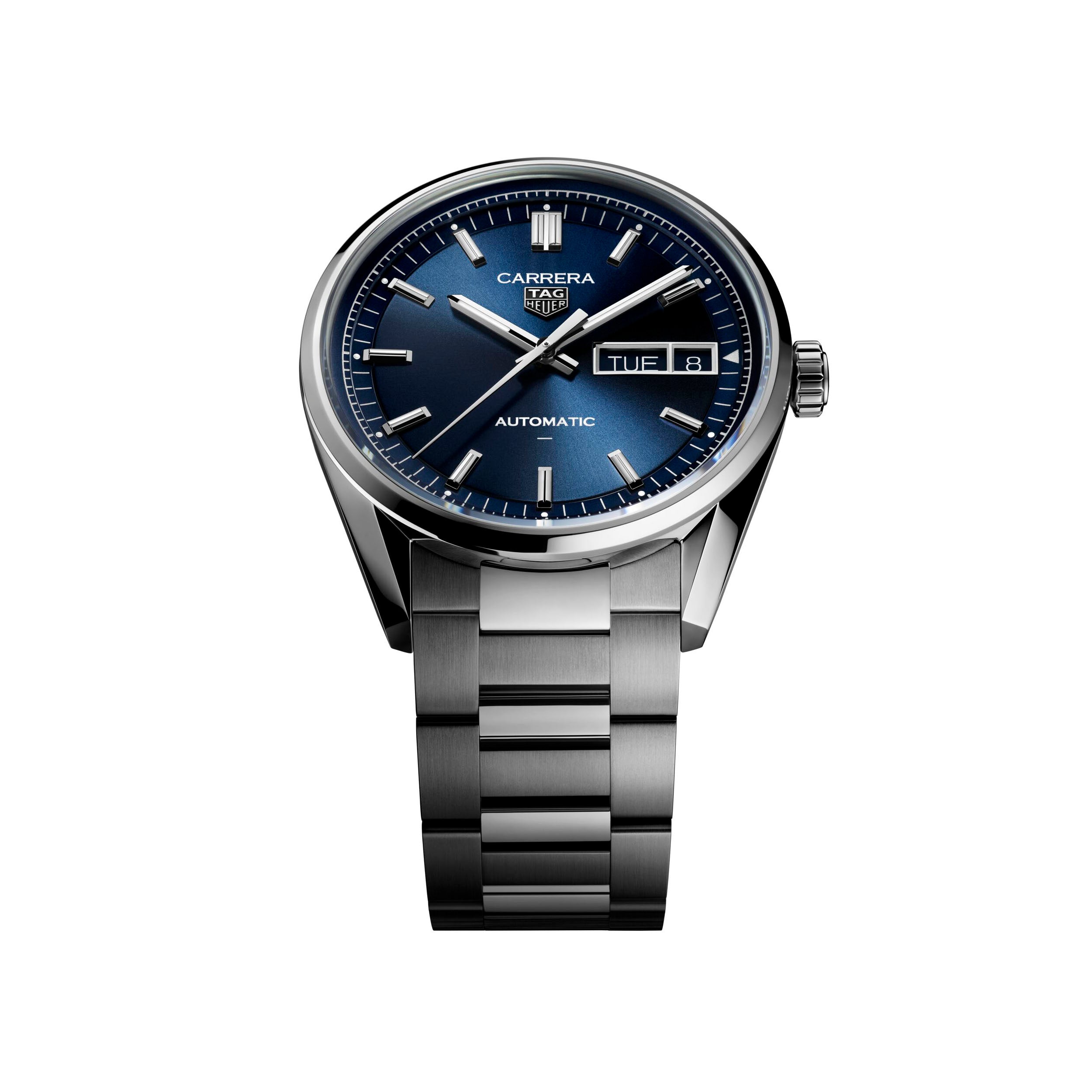 Gents Tag Heuer Carrera Auto Day Date 41mm Steel Blue Dial