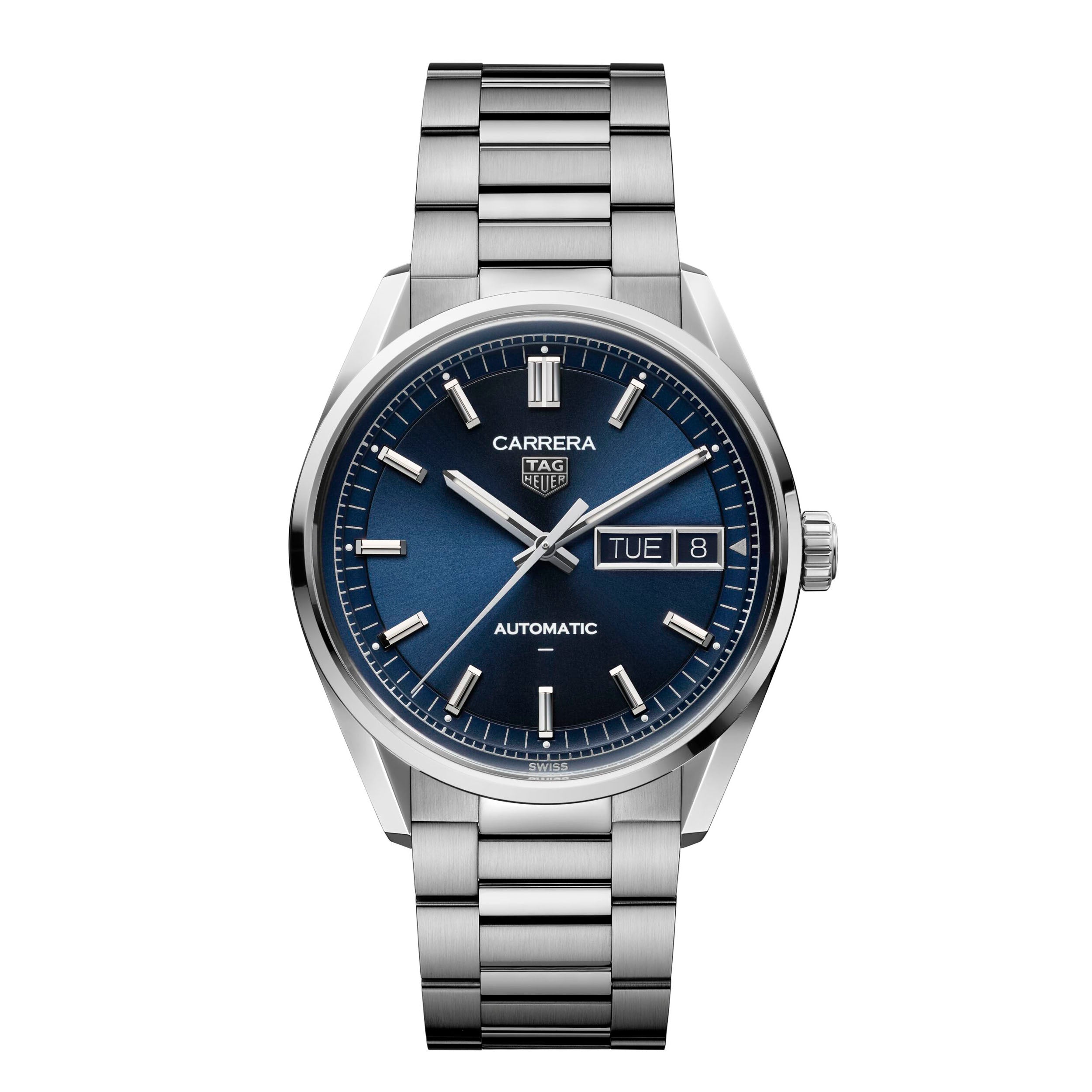 Gents Tag Heuer Carrera Auto Day Date 41mm Steel Blue Dial