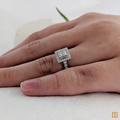 Platinum Inisheer Asscher Engagement Ring