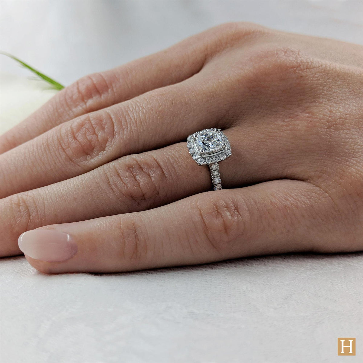 Platinum Inisheer Cushion Engagement Ring