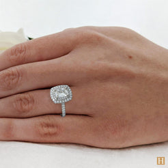 Platinum Inisheer Duo Cushion Engagement Ring