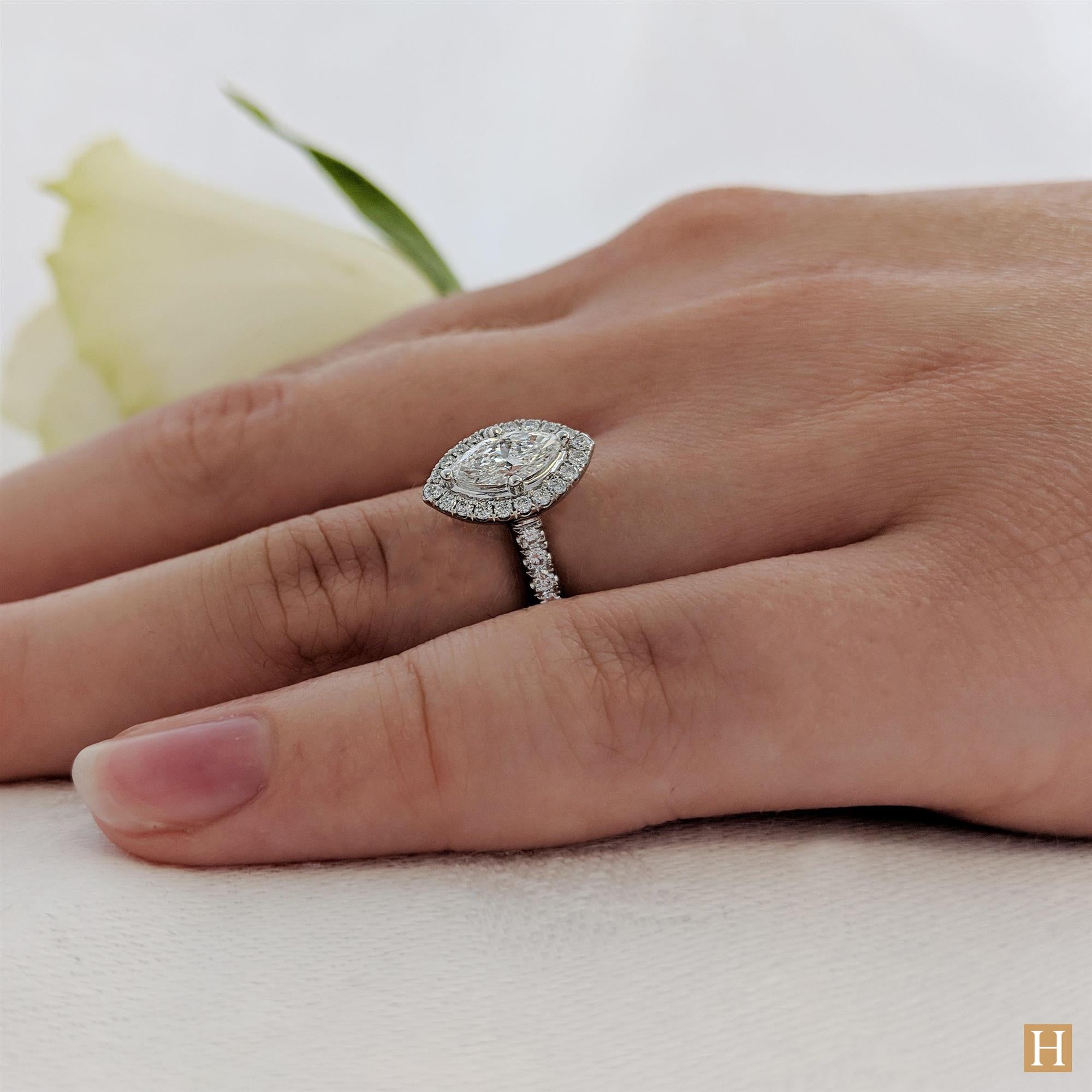 Platinum Inisheer Marquise Engagement Ring