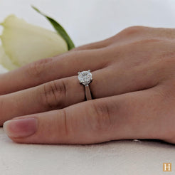 Platinum Open Tulip Engagement Ring