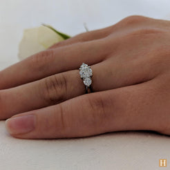 Platinum Tulip 3 Engagement Ring
