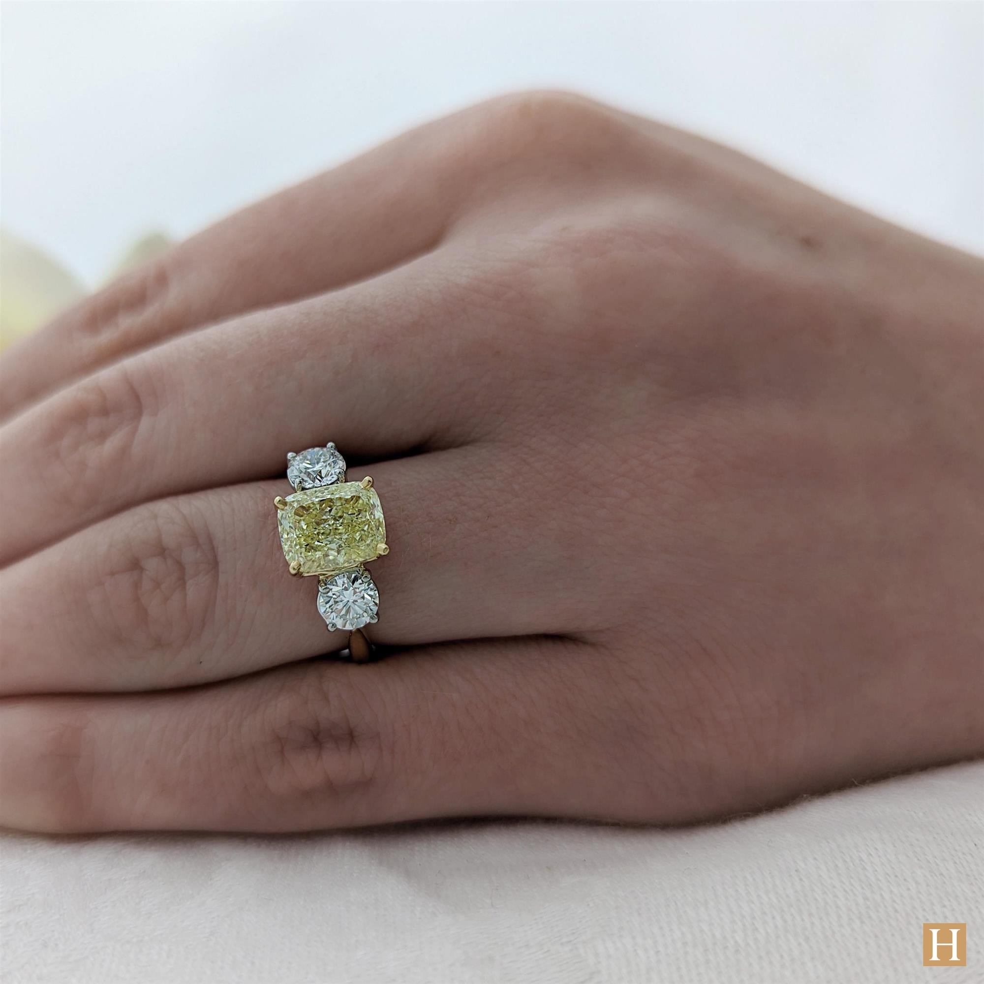 Yellow Gold Florentina Cushion Engagement Ring