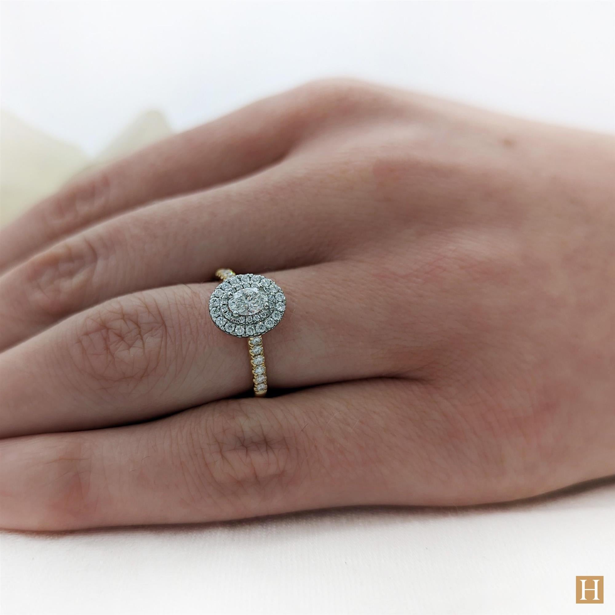 Yellow Gold Inisheer Duo Oval Engagement Ring